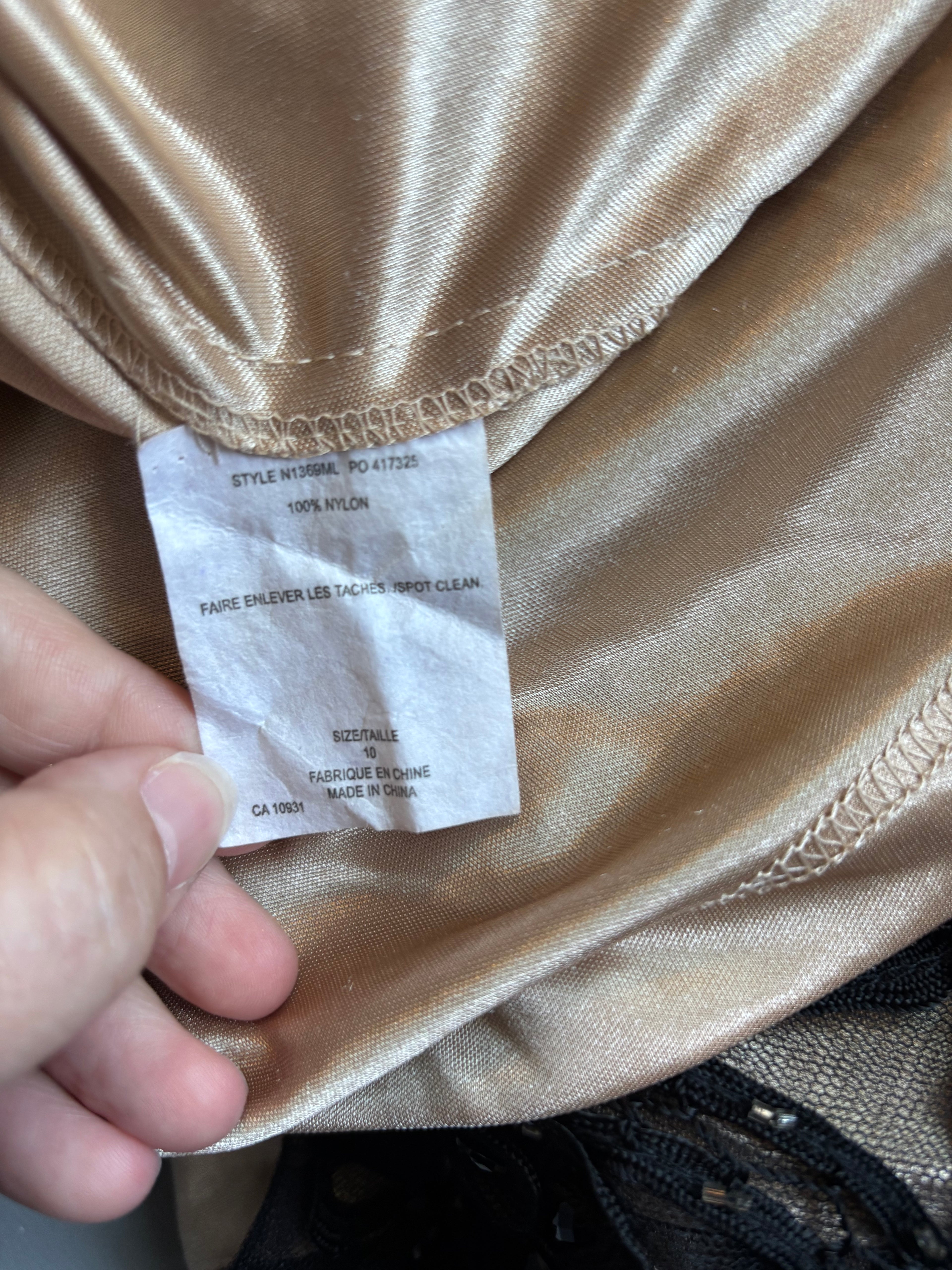 Sue Wong Black Lace Applique Cocktail Dress Party Evening Occasion size 10