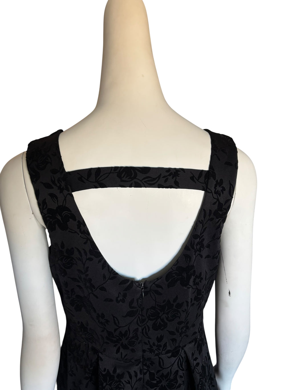 Sleeveless Fit and Flare Dress Floral Black Mini Party Cocktail Large