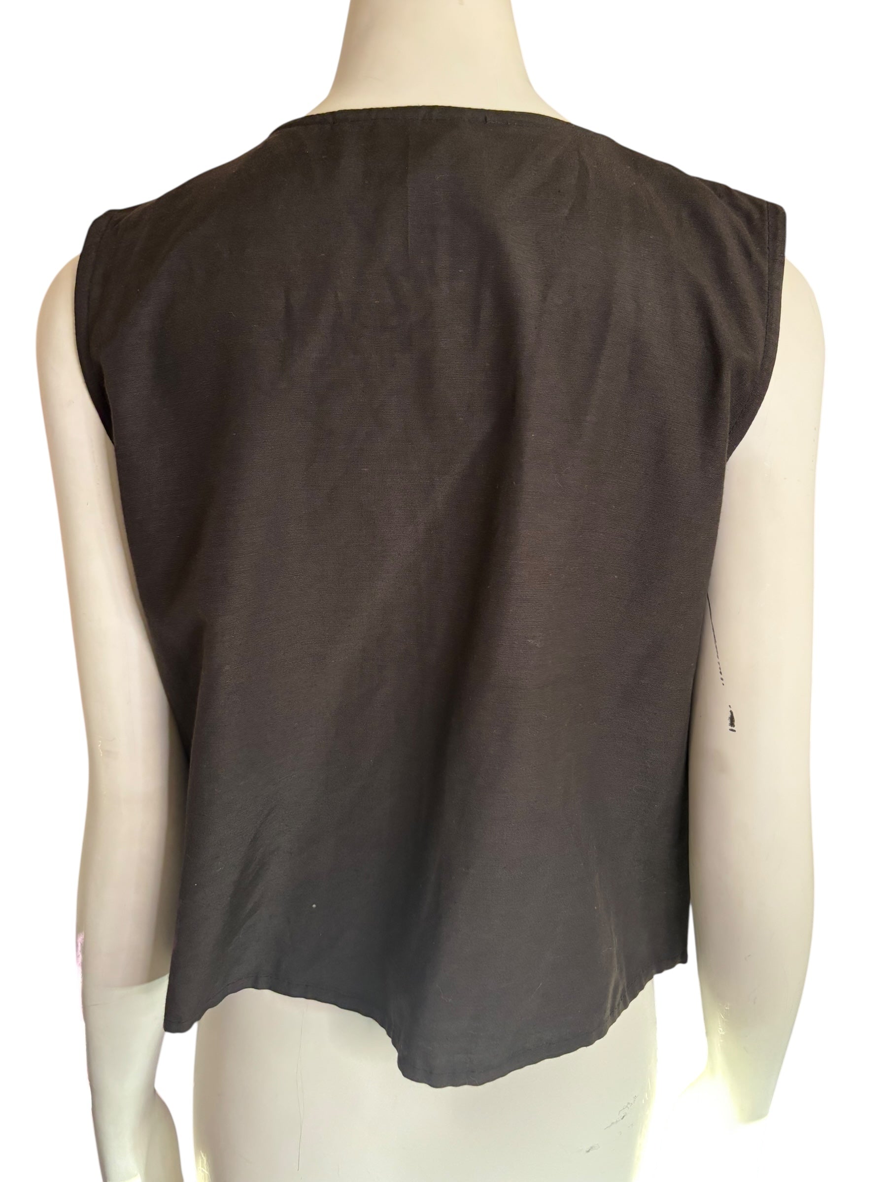 Vintage Sequin Embellished Vest Party Festival Rave Burning Man Unique Statement Size M