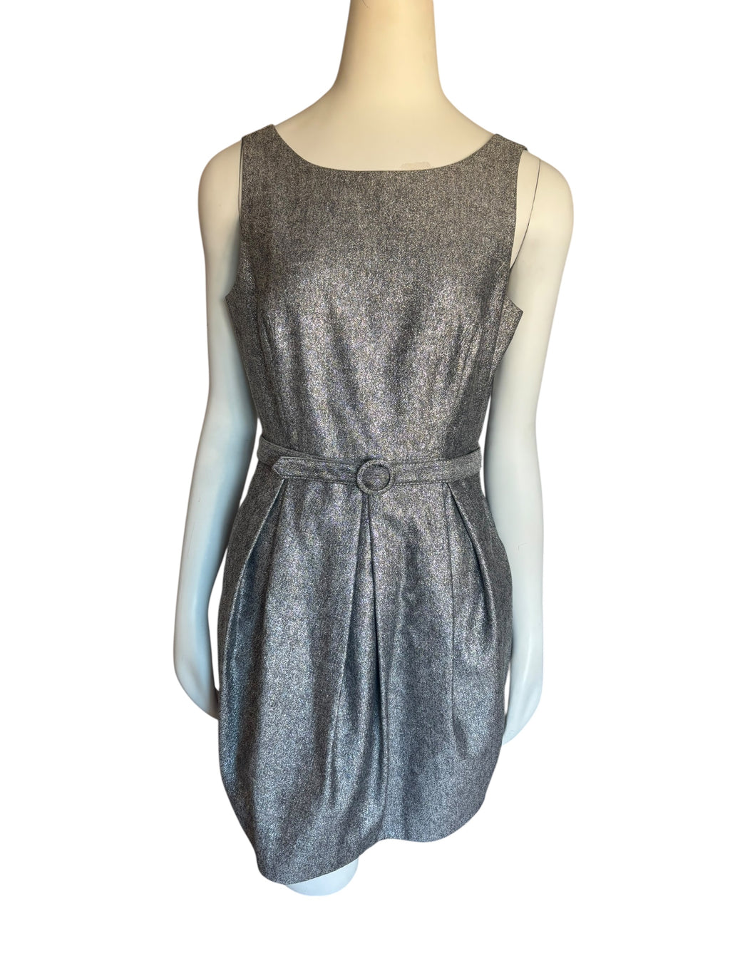 Sequin Dress Silver Party Cocktail Dress Sparkly 3/4 Sleeve Evening Size XL