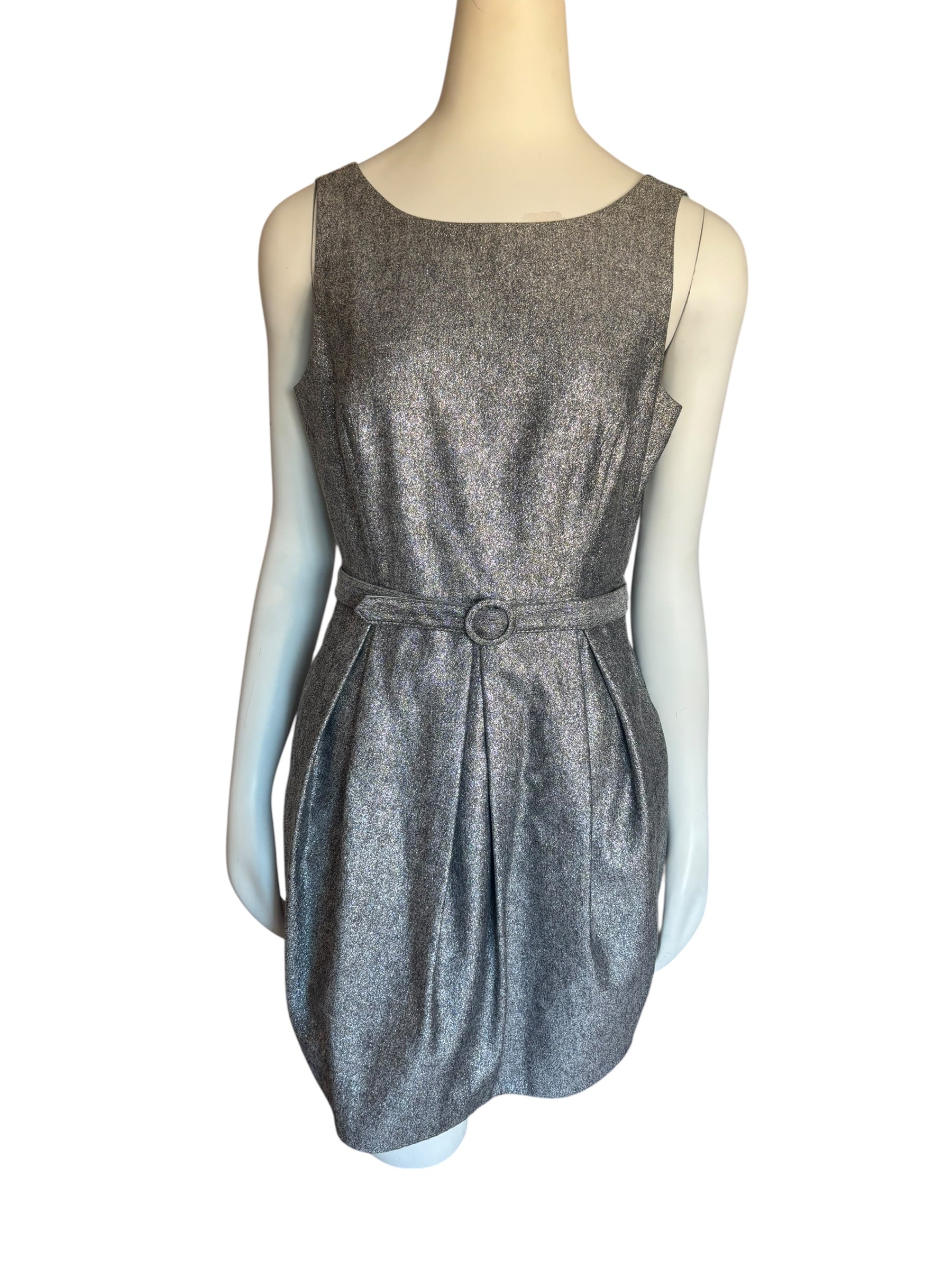 Sequin Dress Silver Party Cocktail Dress Sparkly 3/4 Sleeve Evening Size XL