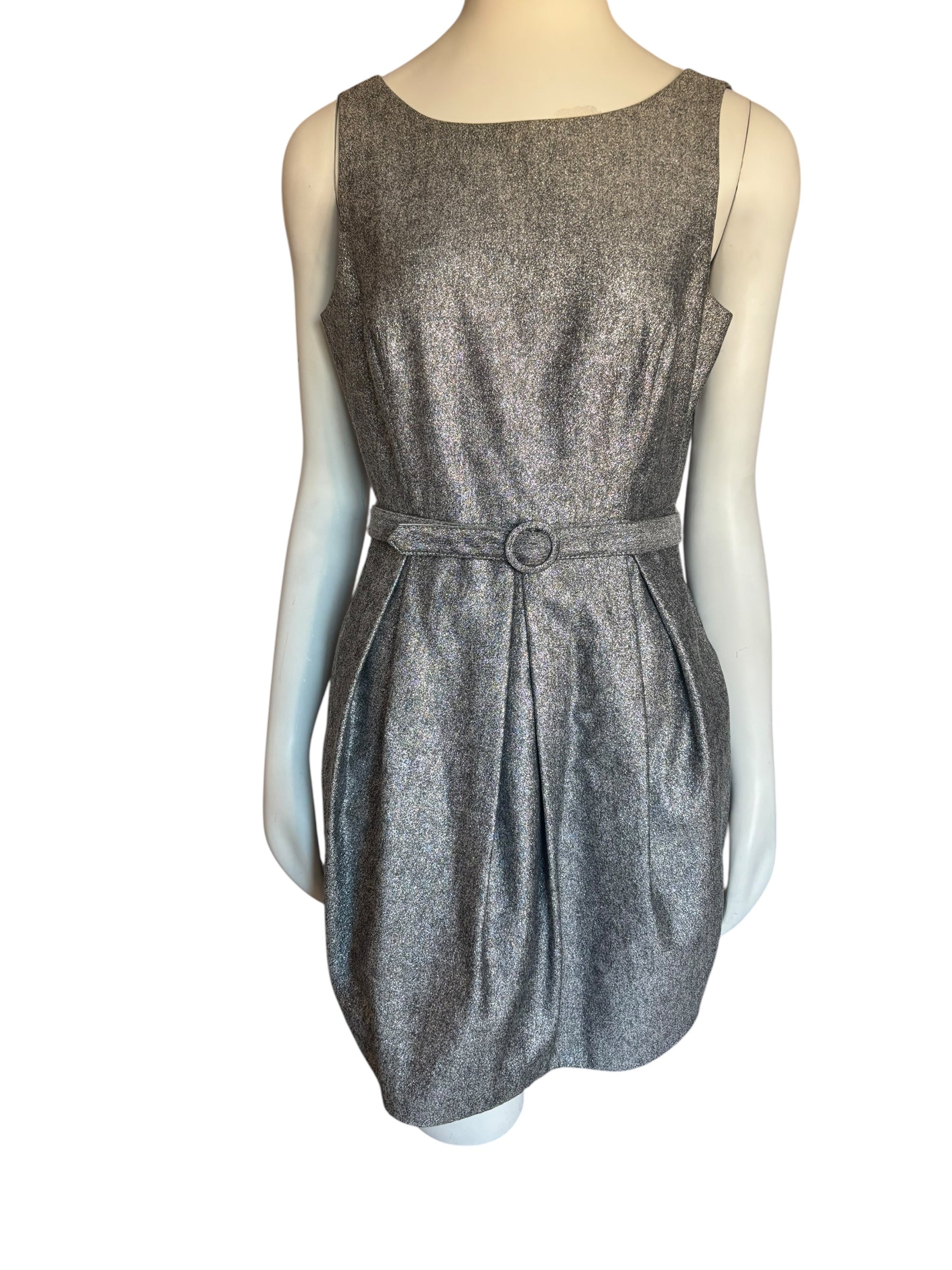 Sequin Dress Silver Party Cocktail Dress Sparkly 3/4 Sleeve Evening Size XL