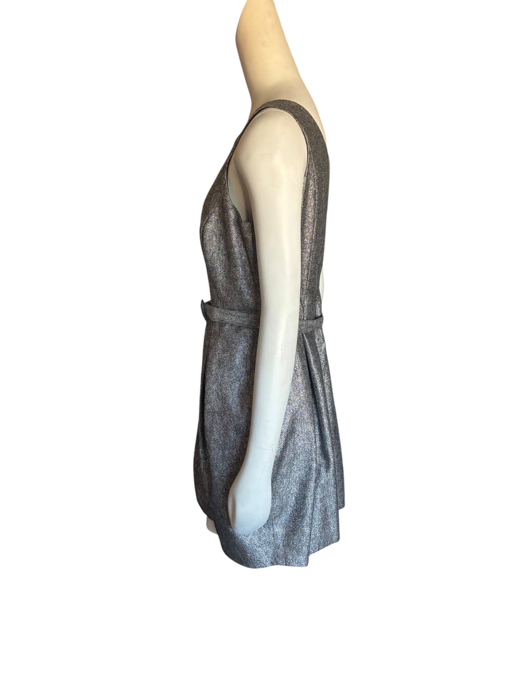 Sequin Dress Silver Party Cocktail Dress Sparkly 3/4 Sleeve Evening Size XL