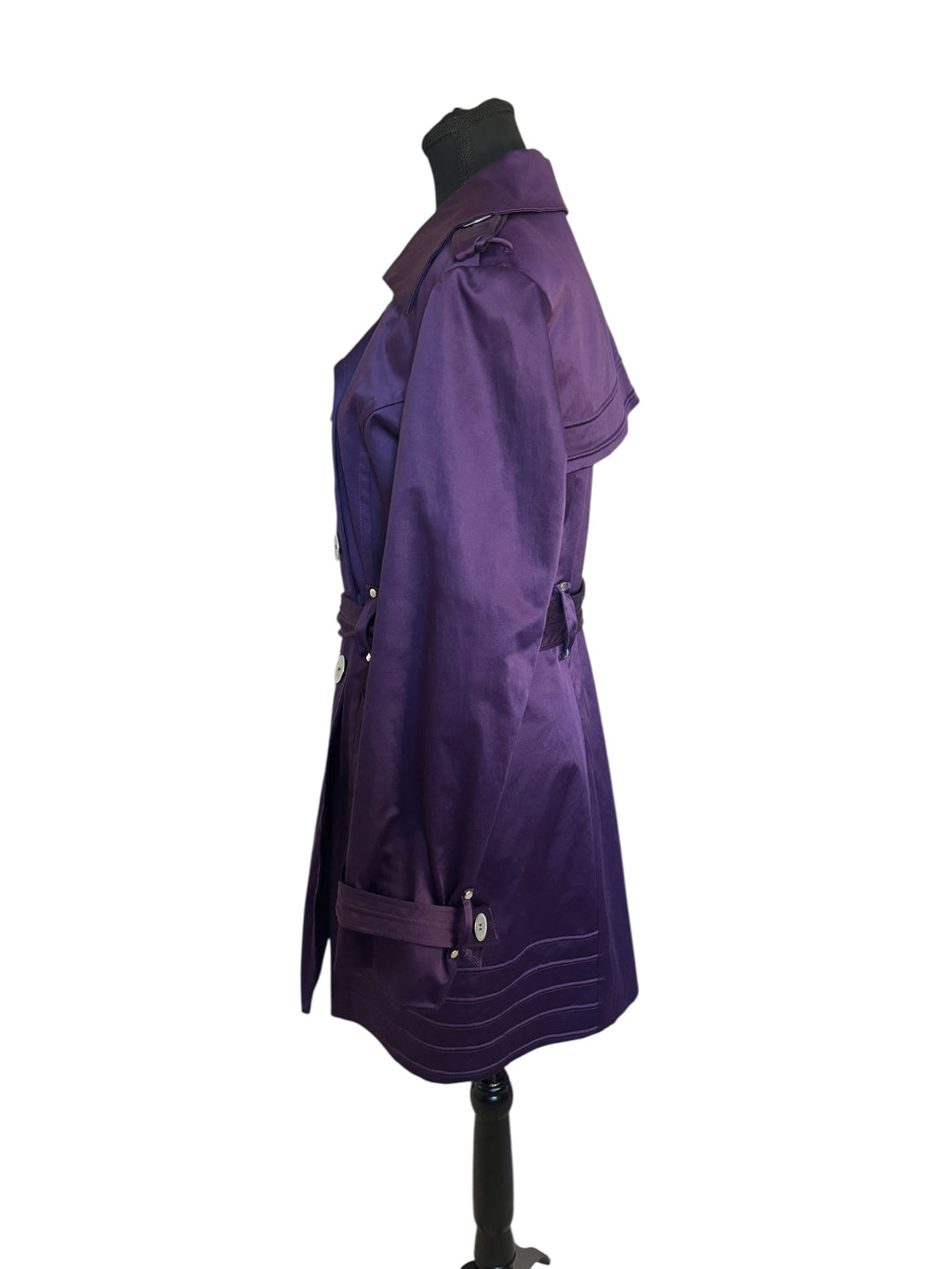 bebe Y2K Purple Double-Breasted Trench Coat Size Large