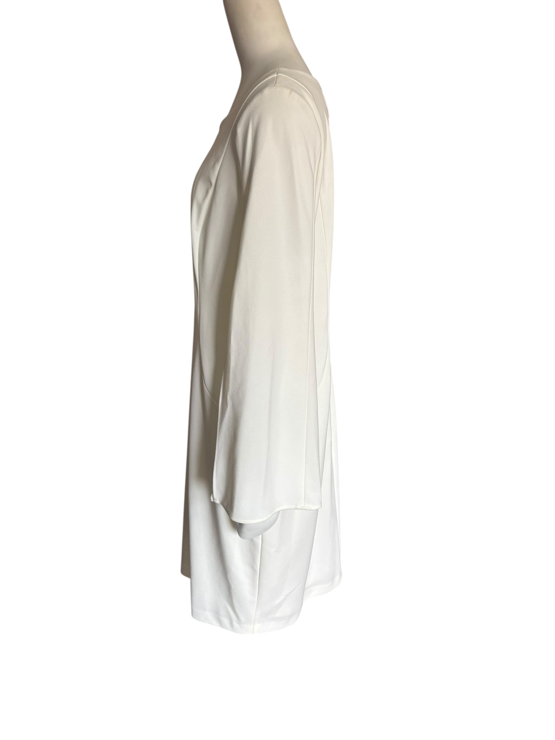 White Long Sleeve Sheath Dress Open Sleeve Cocktail Party Career Size 14