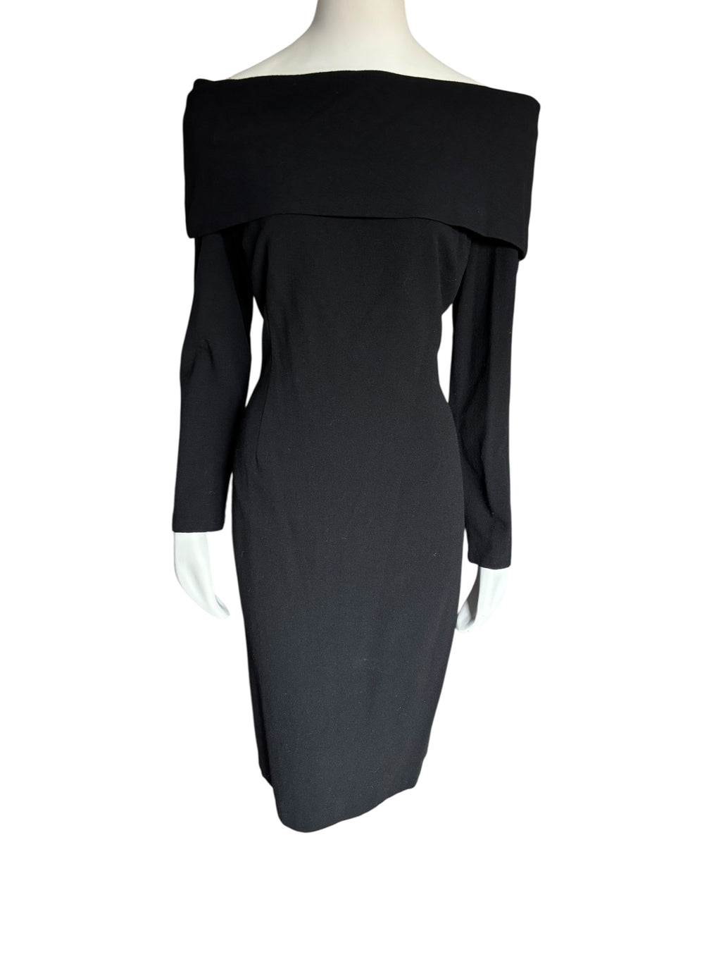 Little Black Dress Off Shoulder Cocktail Party Event Long Sleeve Size 12