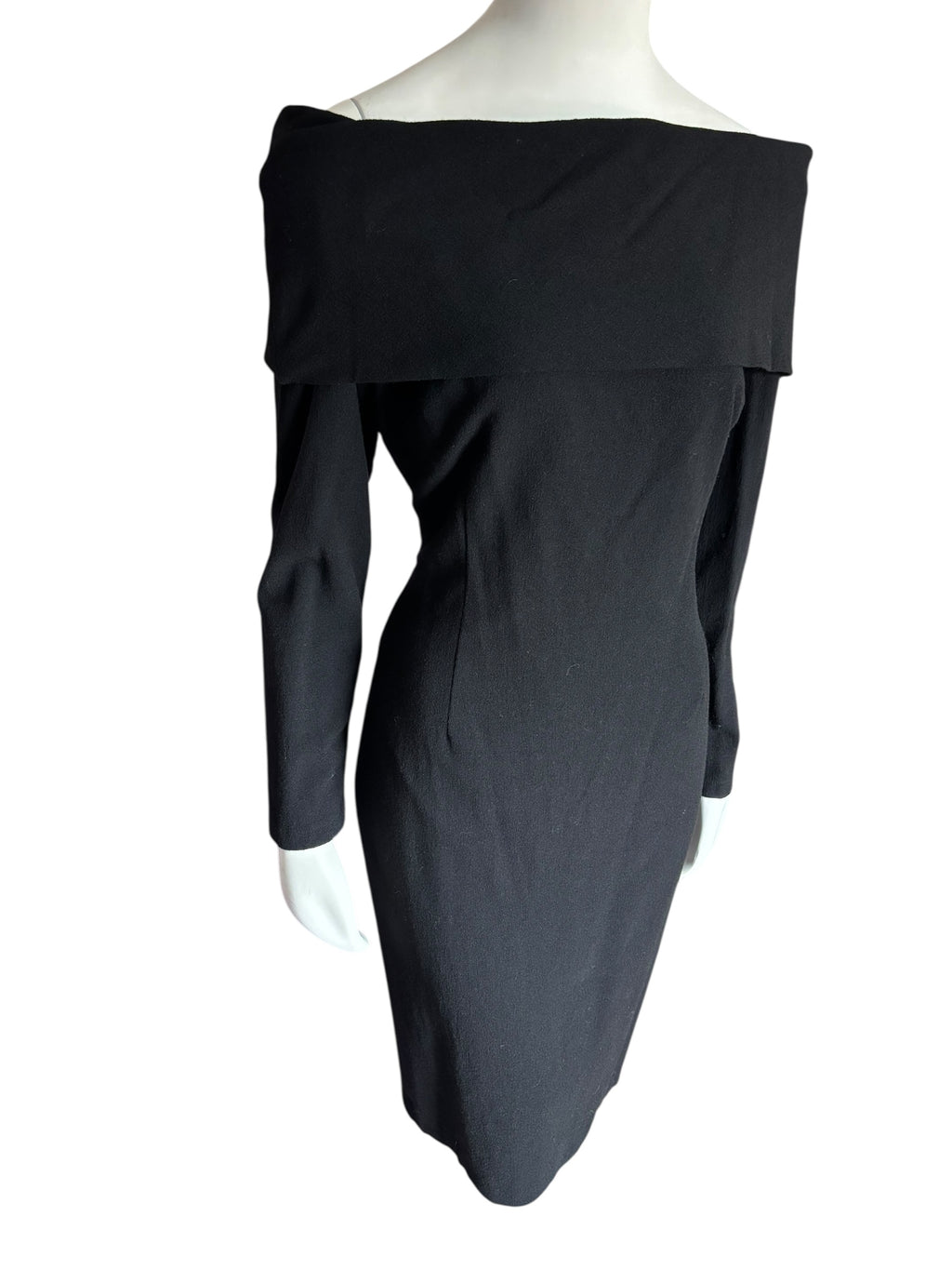 Little Black Dress Off Shoulder Cocktail Party Event Long Sleeve Size 12