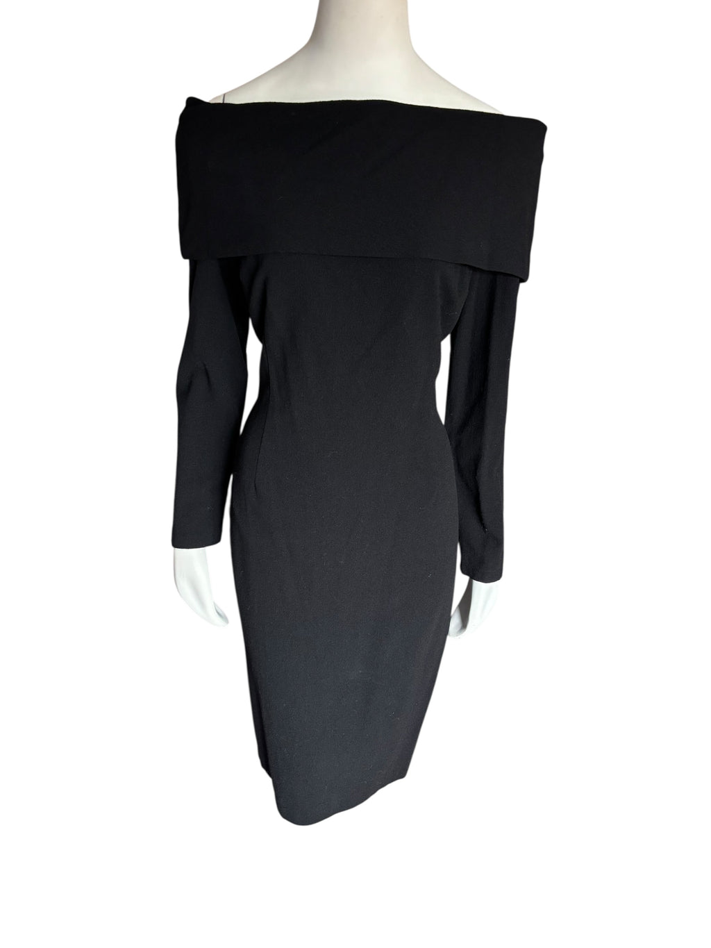 Little Black Dress Off Shoulder Cocktail Party Event Long Sleeve Size 12