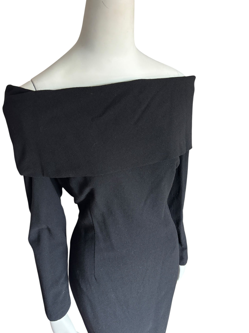 Little Black Dress Off Shoulder Cocktail Party Event Long Sleeve Size 12