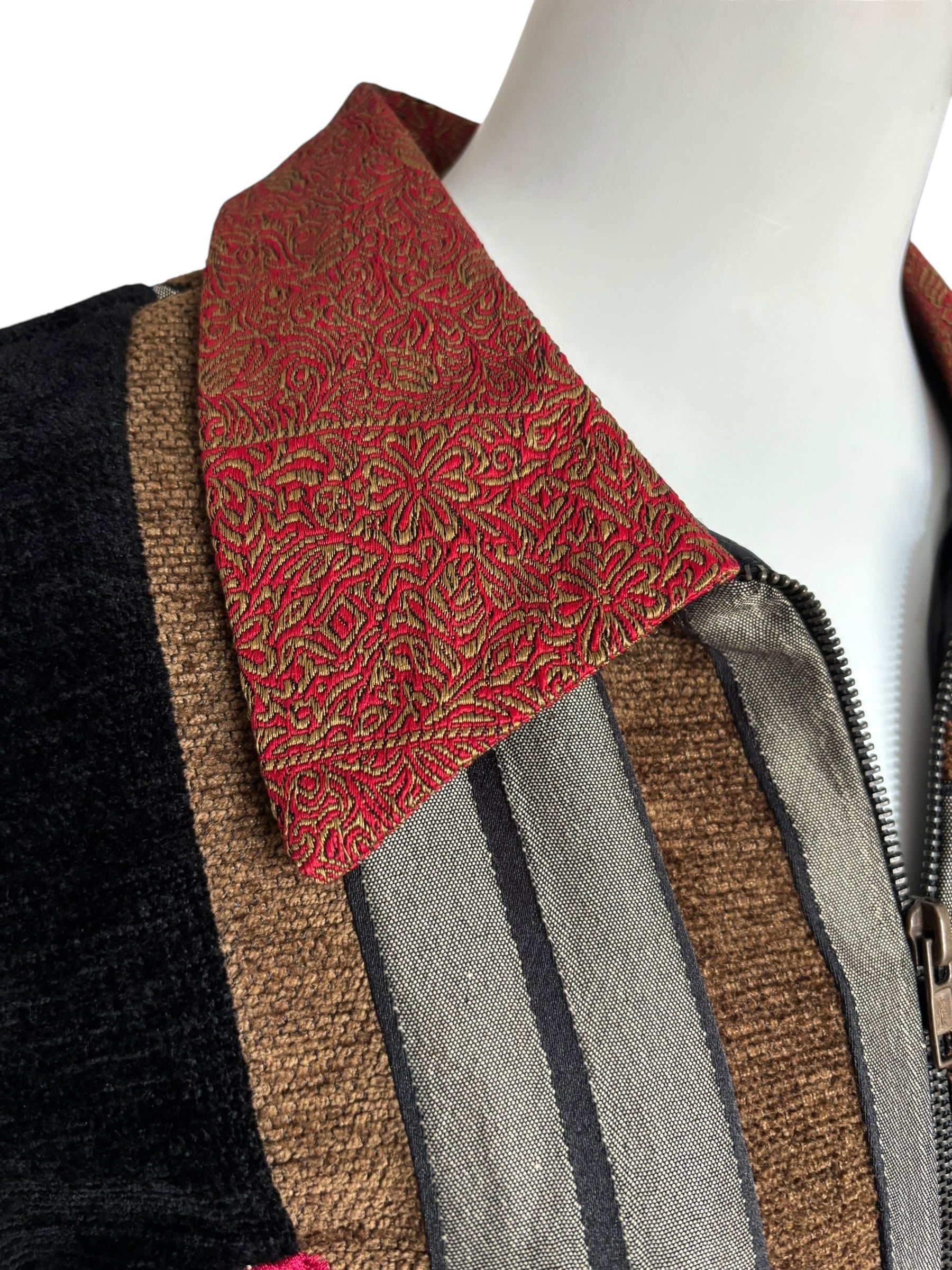 Tapestry Embroidered Vintage Jacket Unique Design Statement Coat Art to Wear Size Small