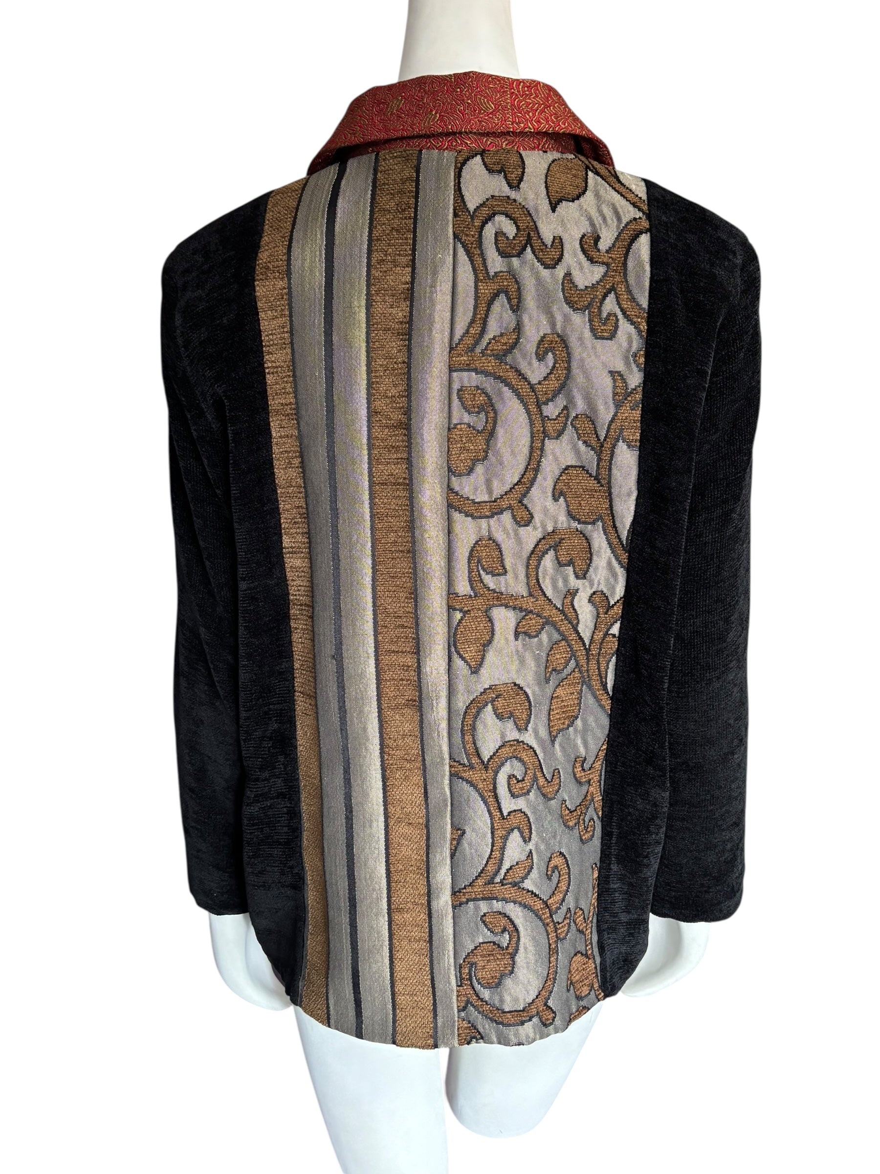 Tapestry Embroidered Vintage Jacket Unique Design Statement Coat Art to Wear Size Small