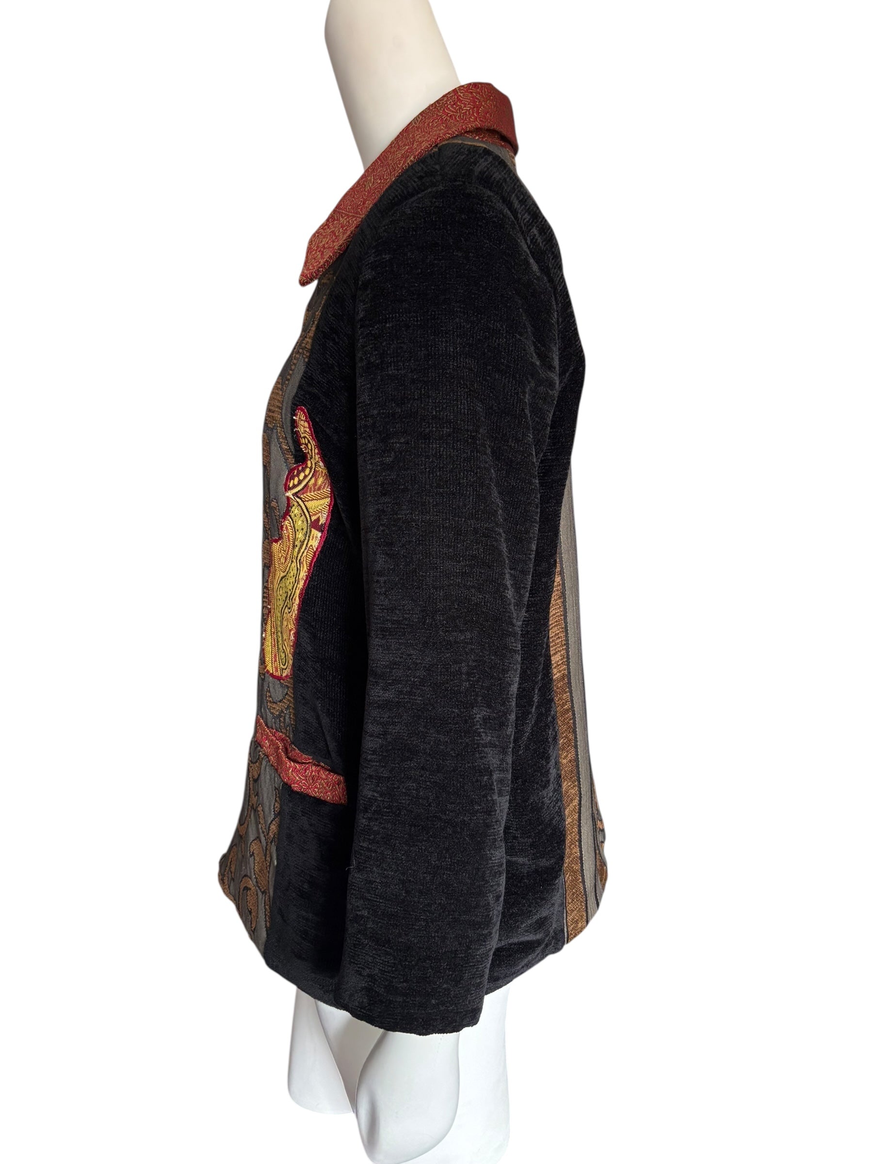 Tapestry Embroidered Vintage Jacket Unique Design Statement Coat Art to Wear Size Small