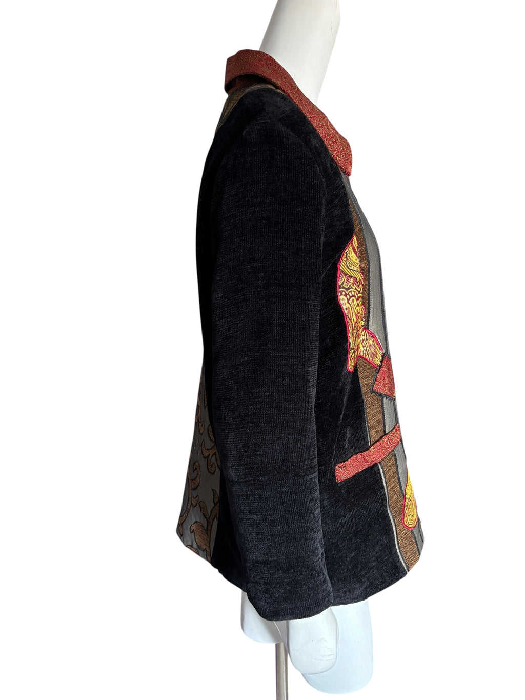 Tapestry Embroidered Vintage Jacket Unique Design Statement Coat Art to Wear Size Small