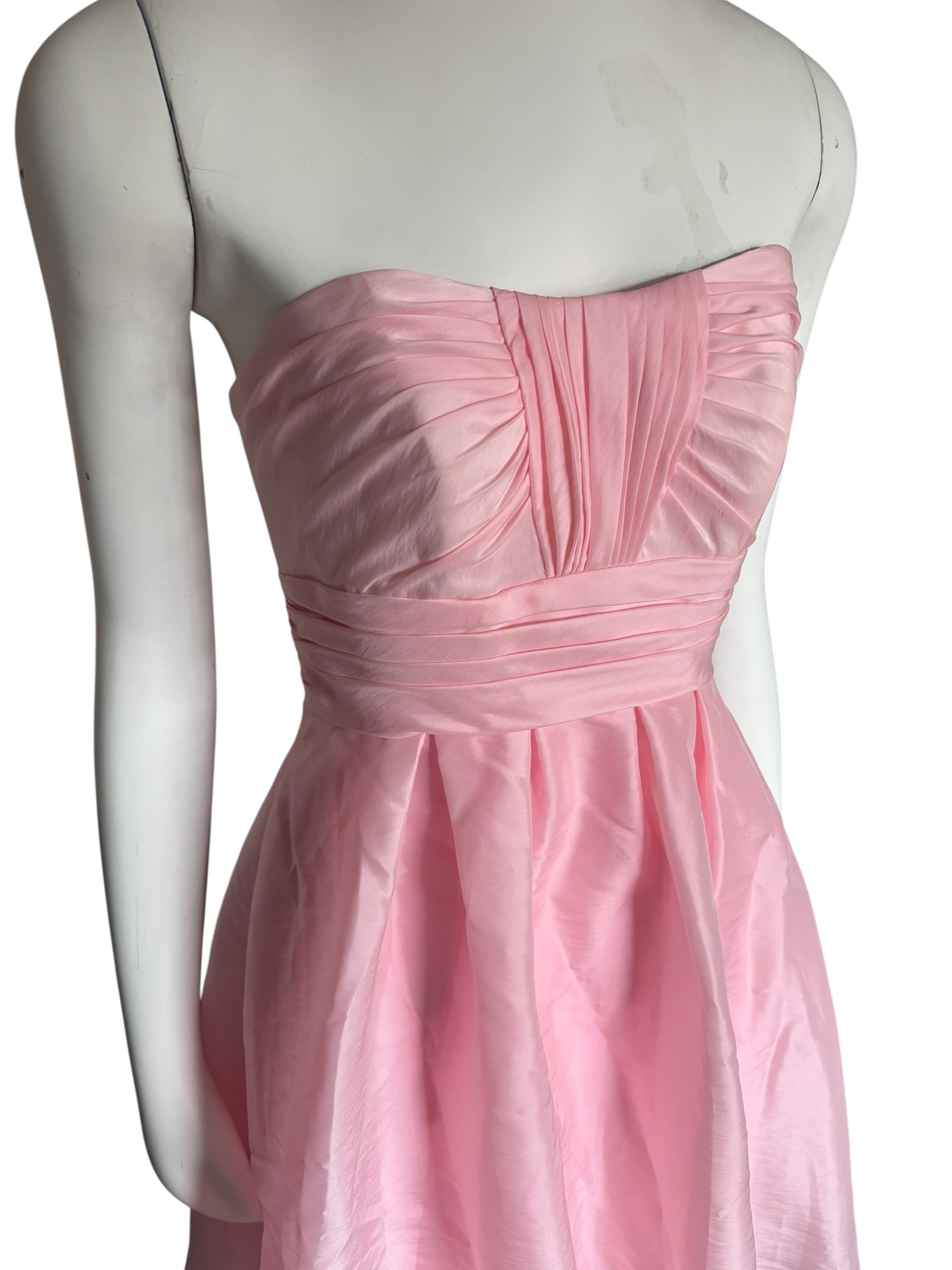 Pink Strapless Y2K Dress Party Cocktail Formal Occasion Fit and Flare Size S