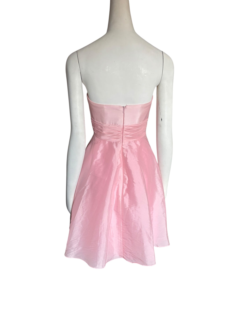 Pink Strapless Y2K Dress Party Cocktail Formal Occasion Fit and Flare Size S