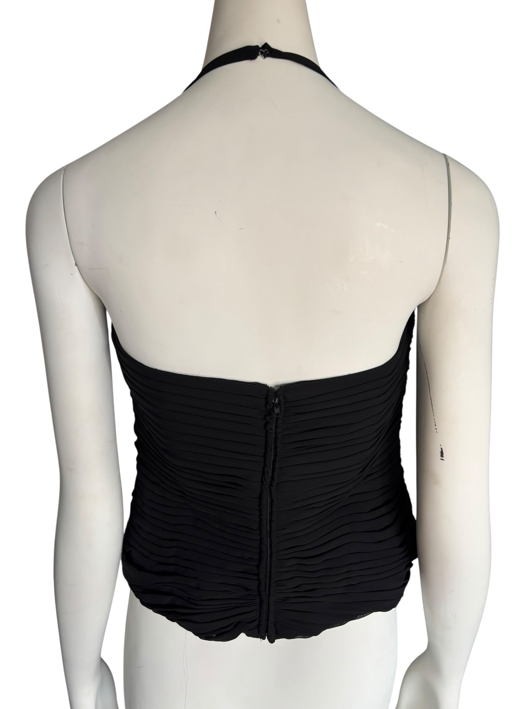 Vintage Alyce Design Textured Corset Top with Beading Details Zip Back Size 12