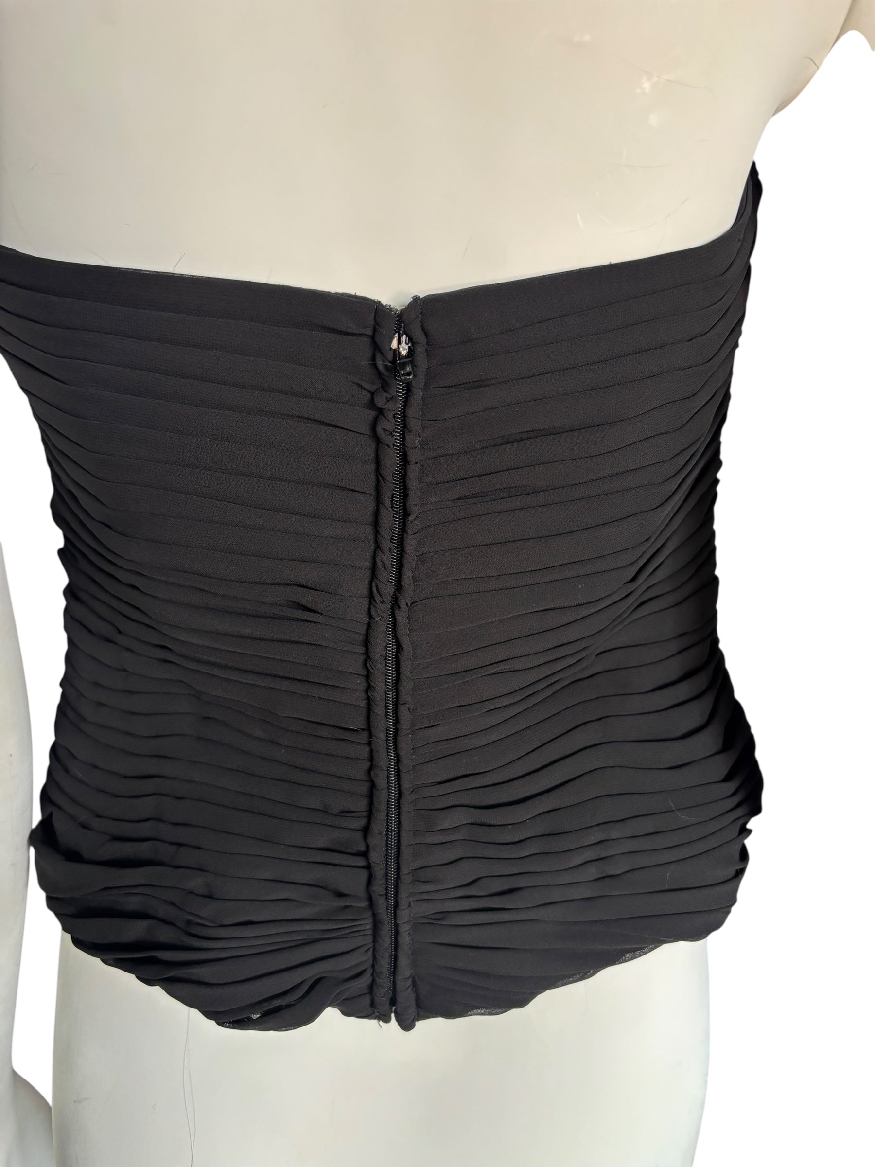 Vintage Alyce Design Textured Corset Top with Beading Details Zip Back Size 12