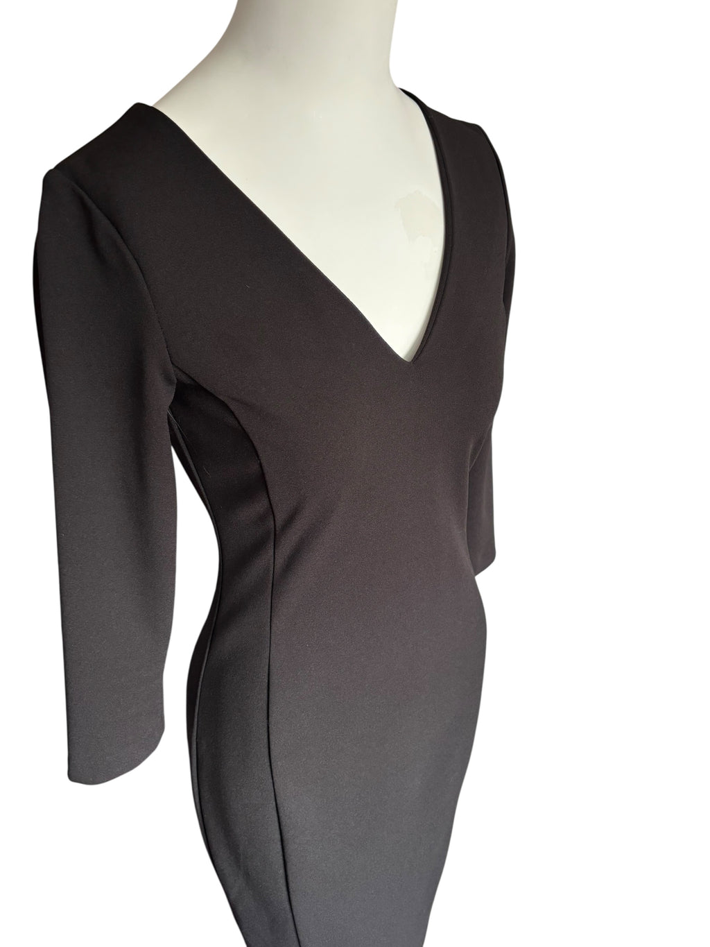 Little Black Dress Sheath V Neck 3/4 Sleeve Size M