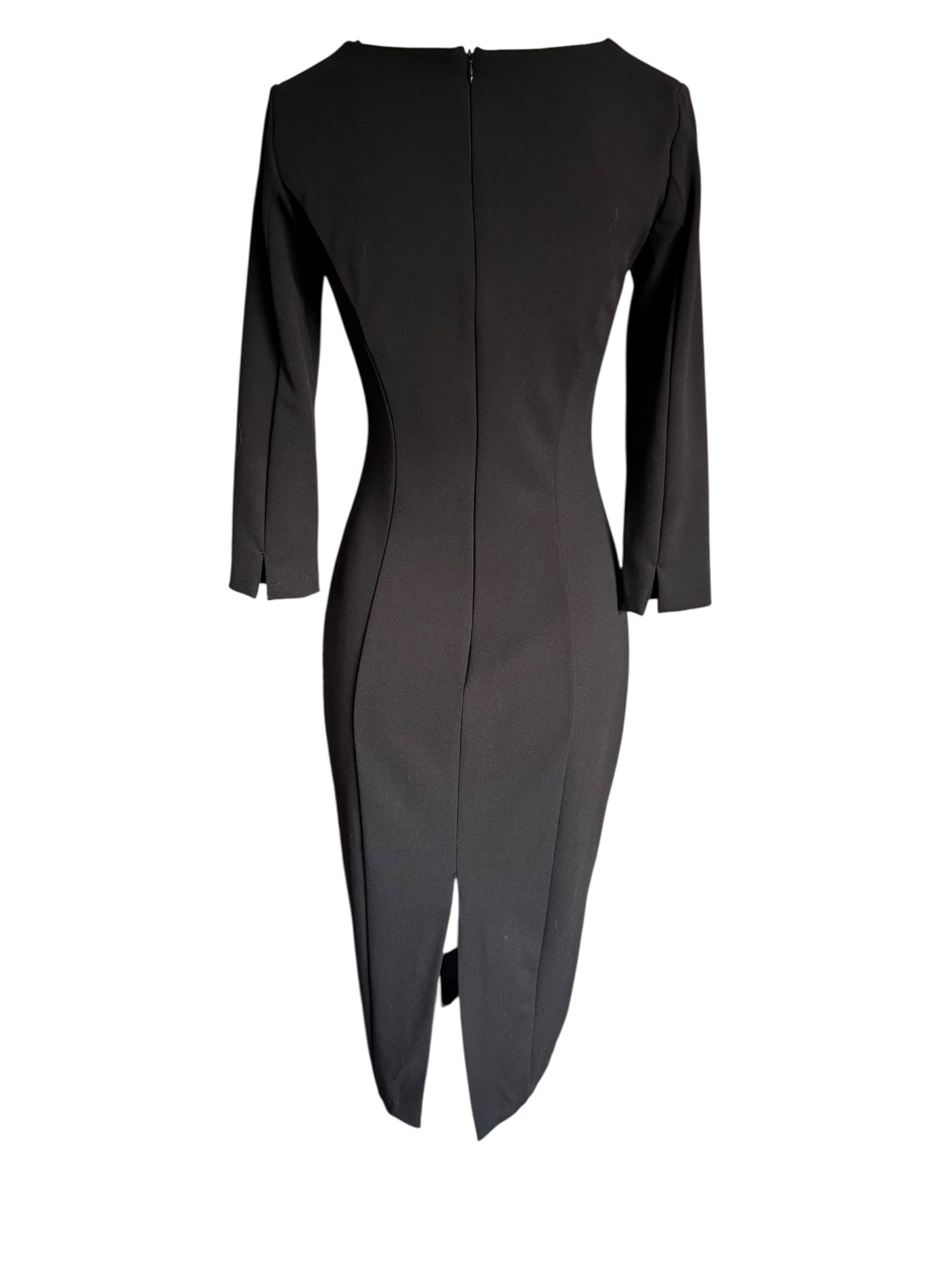 Little Black Dress Sheath V Neck 3/4 Sleeve Size M