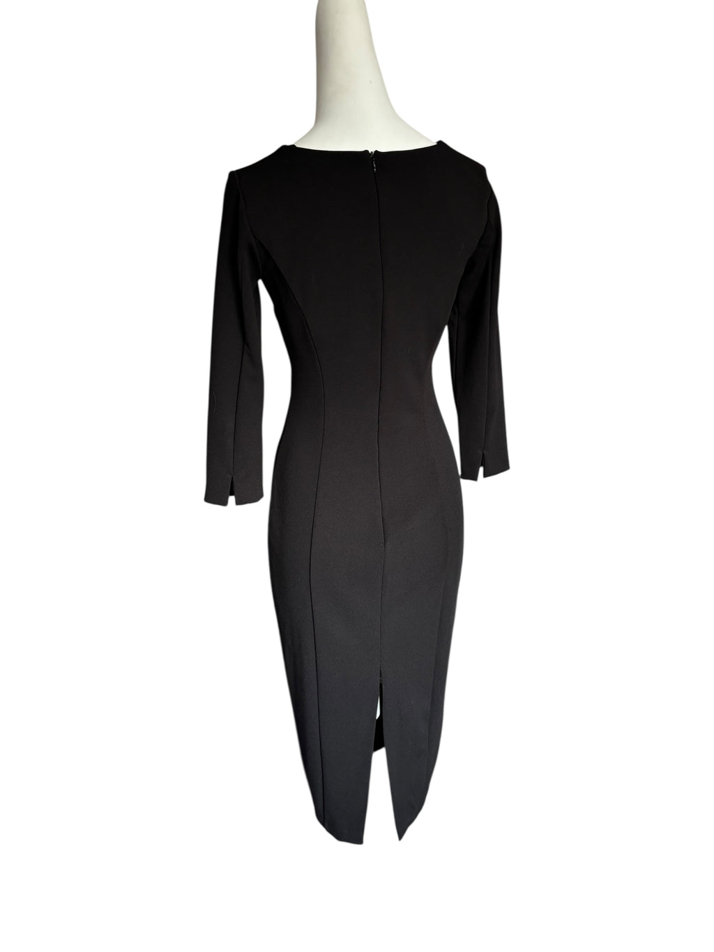 Little Black Dress Sheath V Neck 3/4 Sleeve Size M