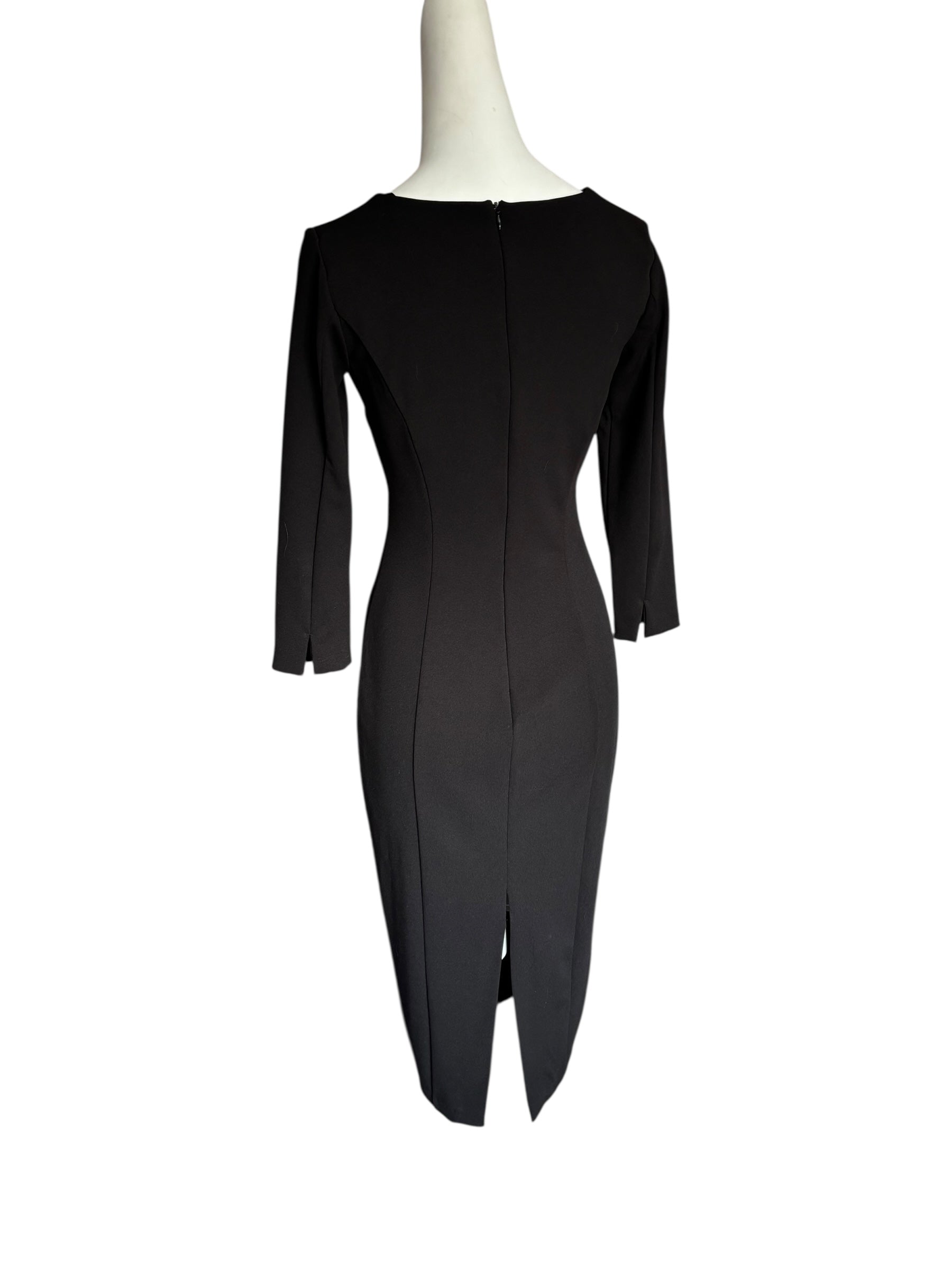 Little Black Dress Sheath V Neck 3/4 Sleeve Size M