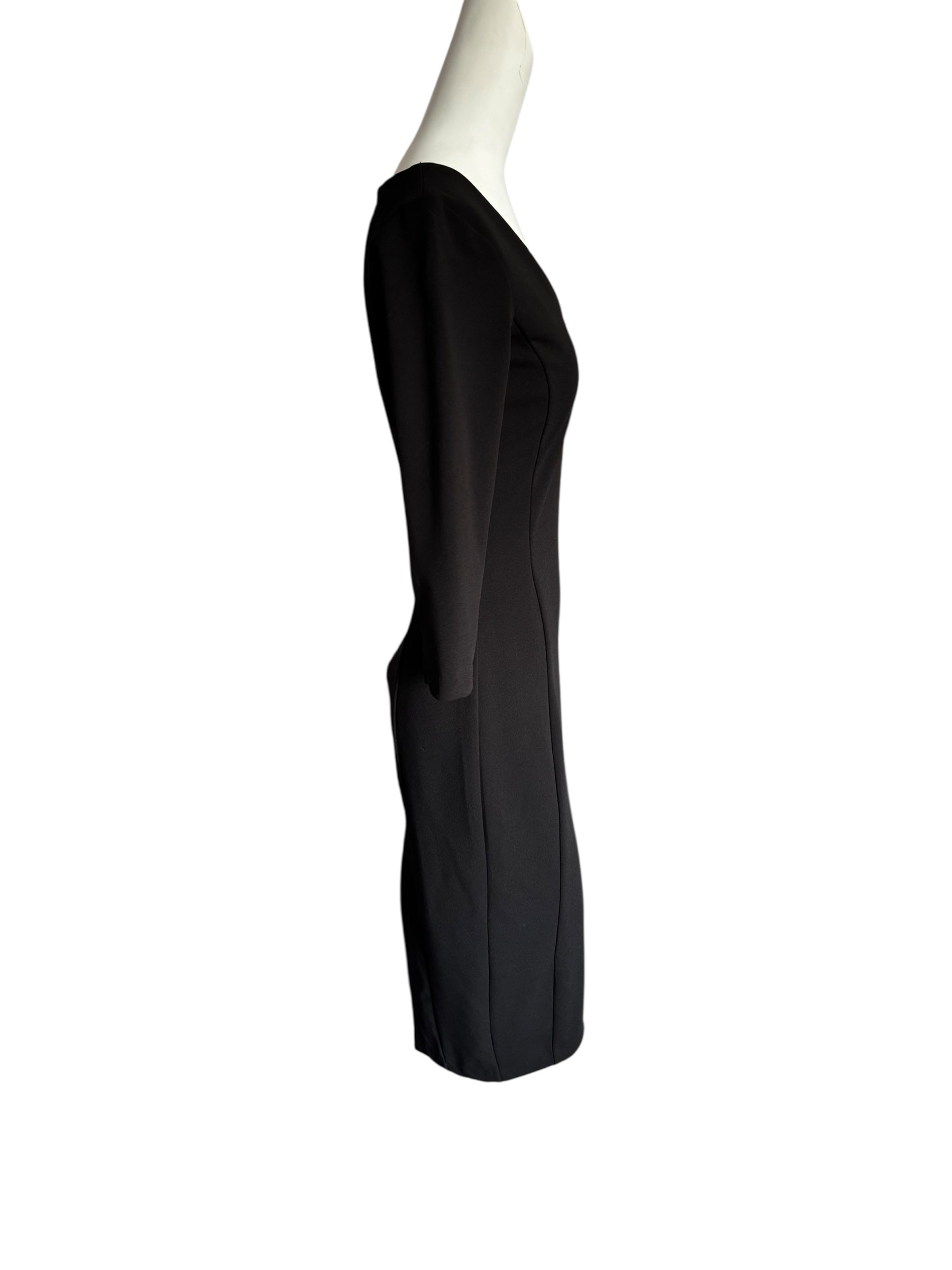 Little Black Dress Sheath V Neck 3/4 Sleeve Size M