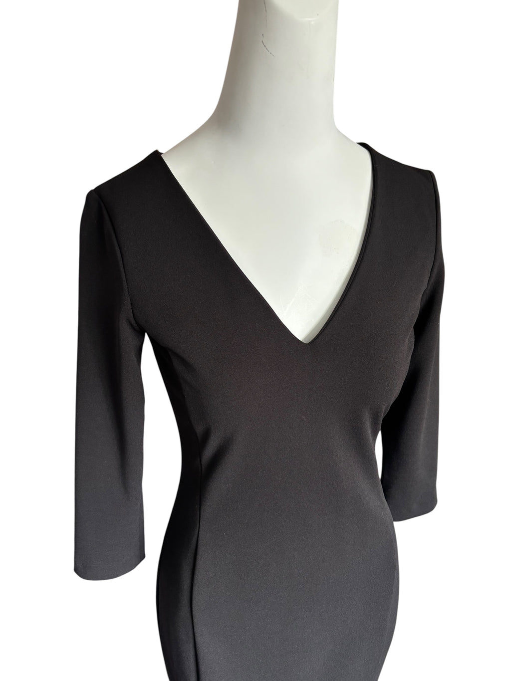 Little Black Dress Sheath V Neck 3/4 Sleeve Size M