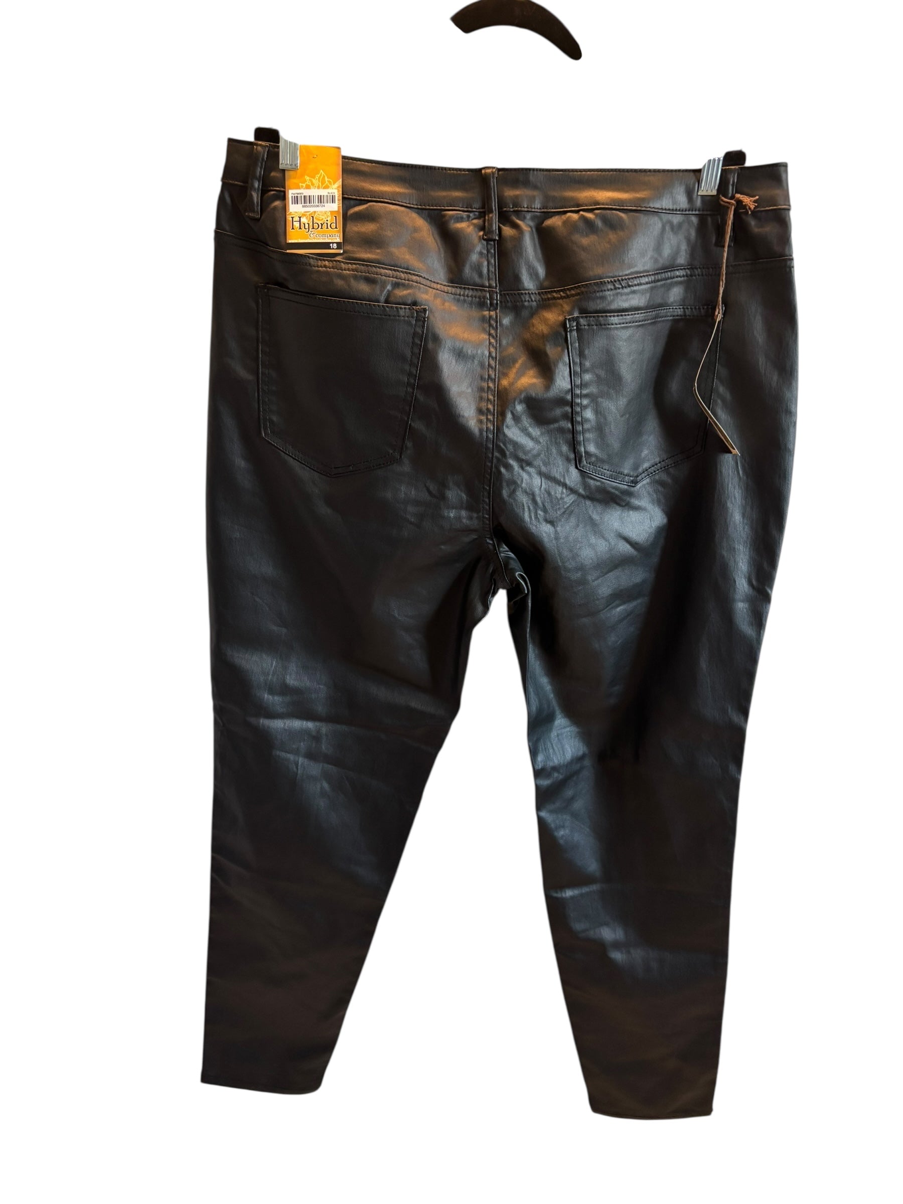 Pleather Black Pants High Waist Skinny Womens Pants Size 18