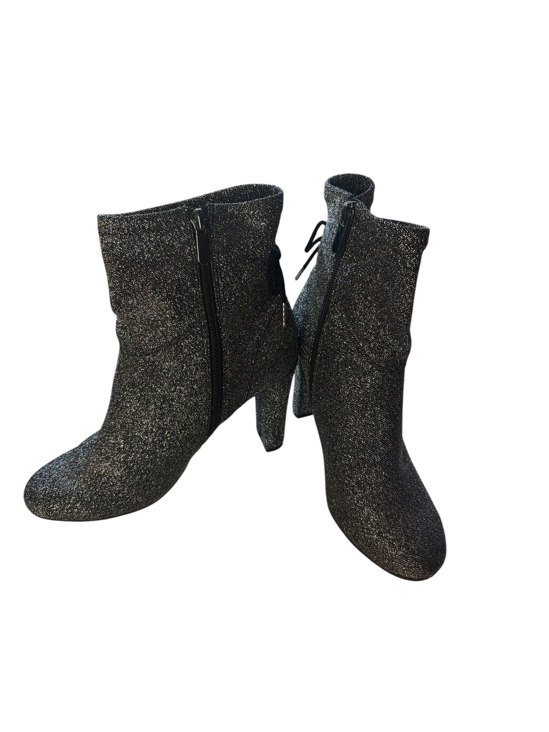 Sparkle Circus Glitter Ankle Boots 4" Heels Size 6