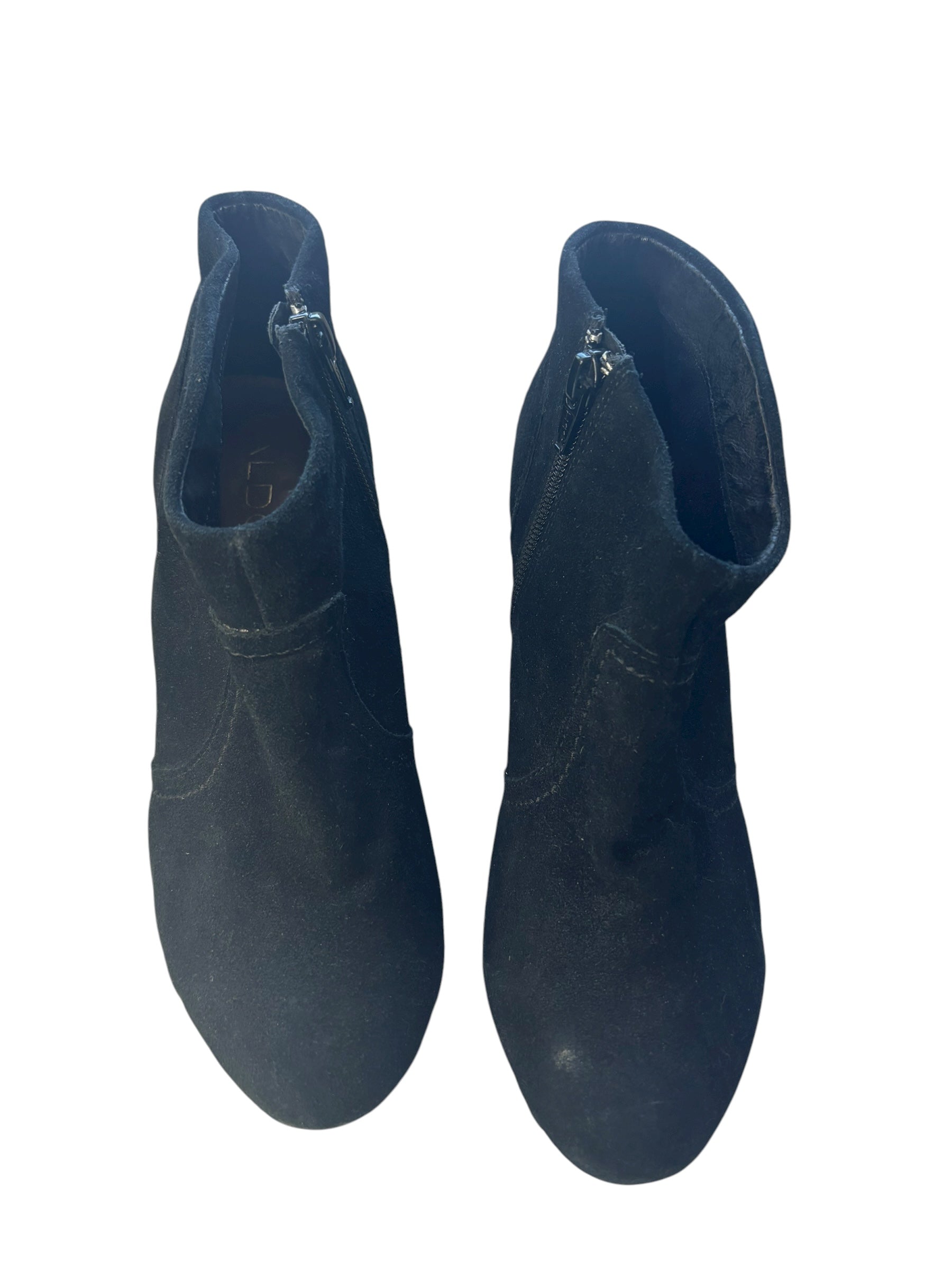 ALDO Black Suede Ankle Booties 3" Heeled Boots Classic Chic Size 7