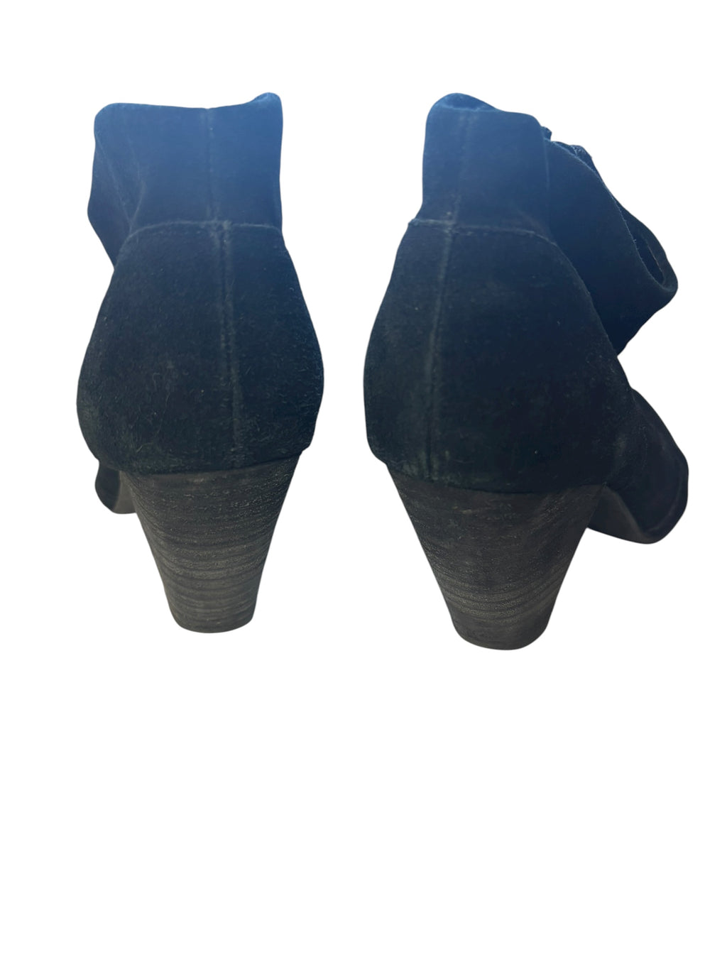 ALDO Black Suede Ankle Booties 3" Heeled Boots Classic Chic Size 7