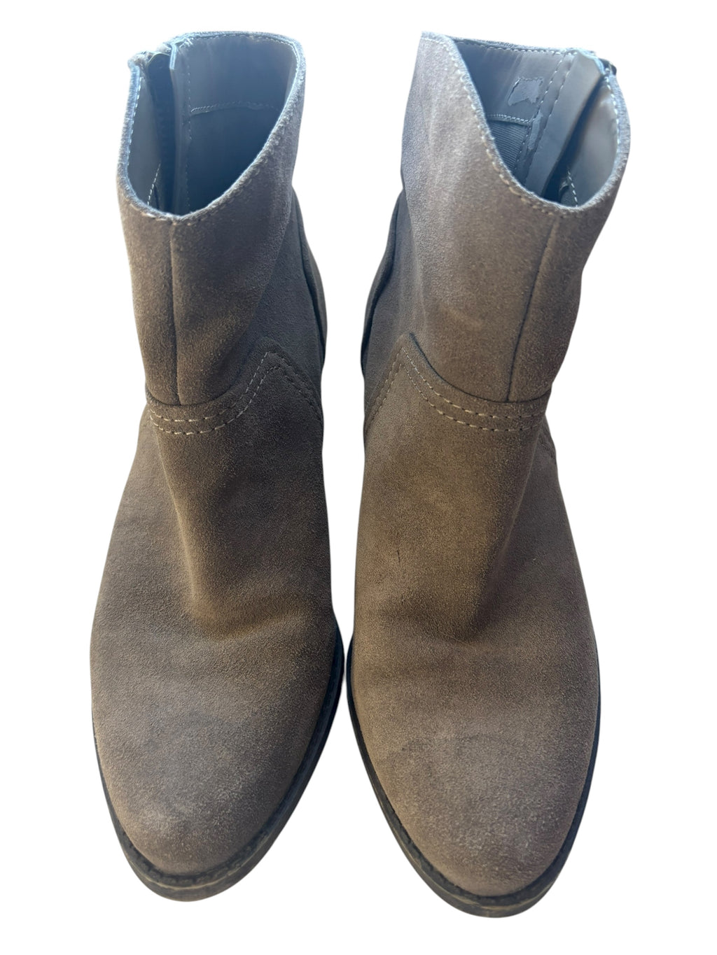 Nine West America Garrett Suede Leather 2" Ankle Boots Women's 7.5M Taupe
