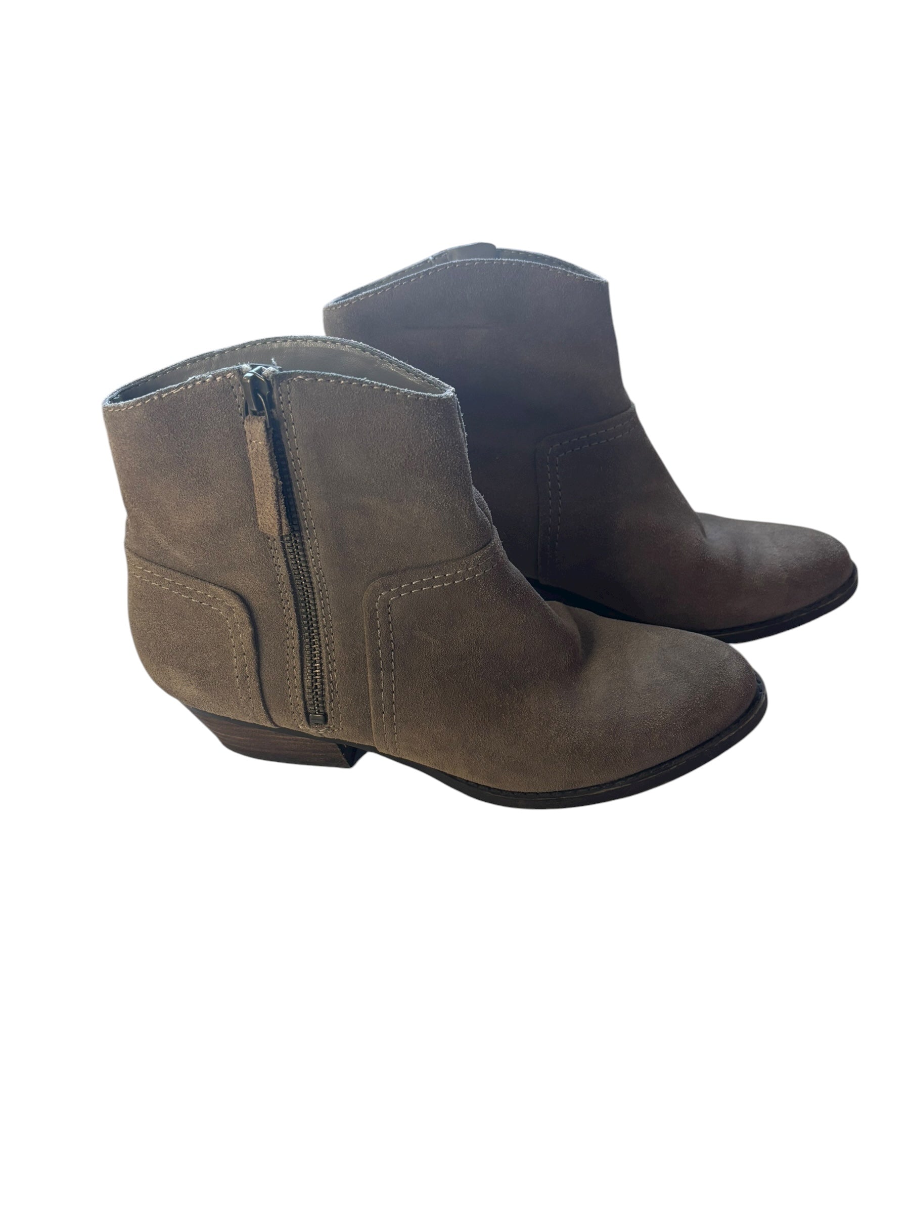 Nine West America Garrett Suede Leather 2" Ankle Boots Women's 7.5M Taupe