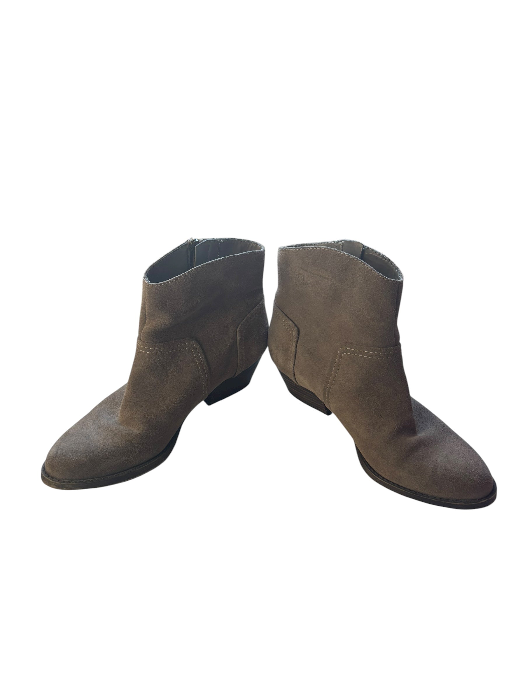 Nine West America Garrett Suede Leather 2" Ankle Boots Women's 7.5M Taupe