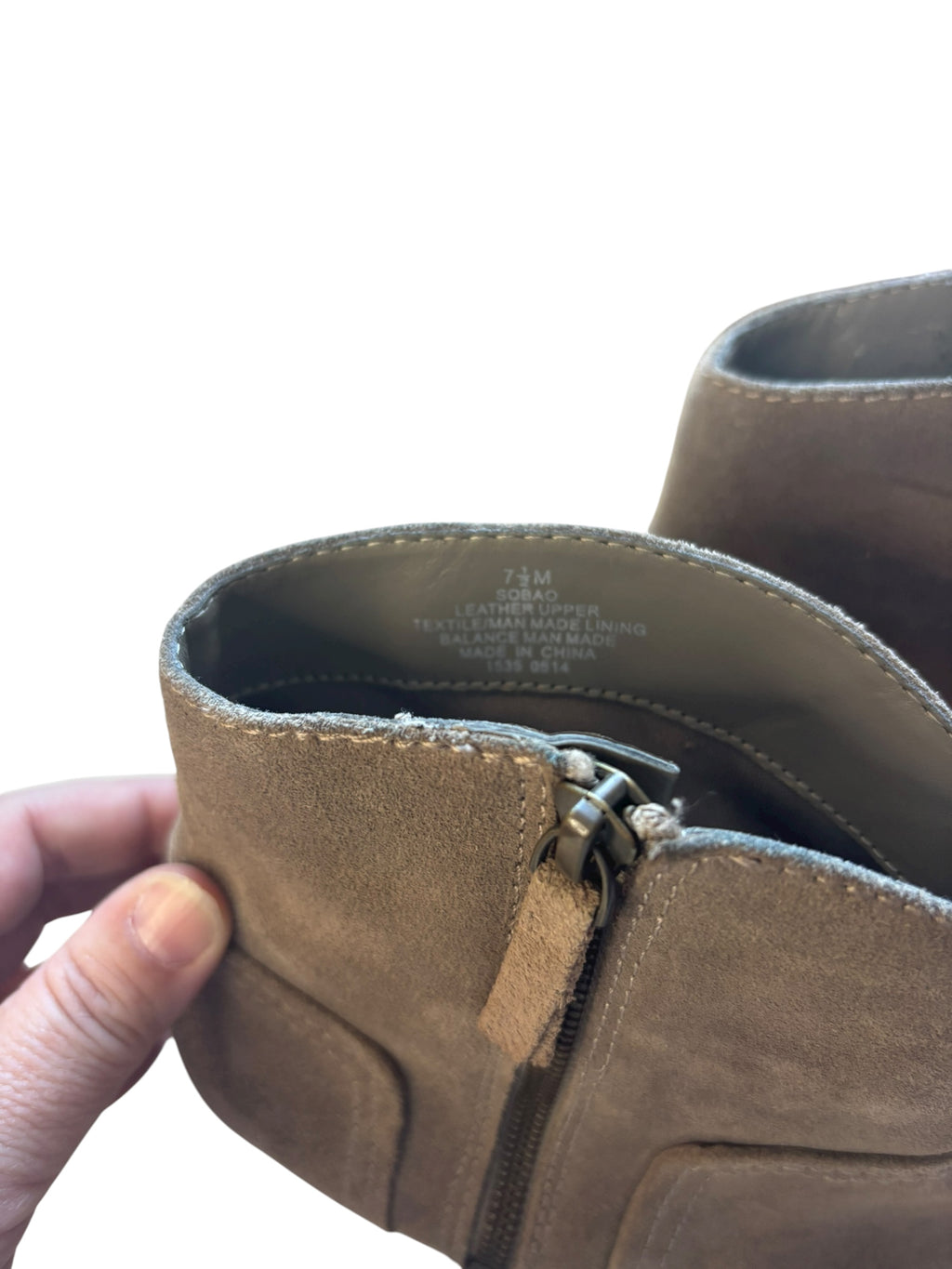 Nine West America Garrett Suede Leather 2" Ankle Boots Women's 7.5M Taupe