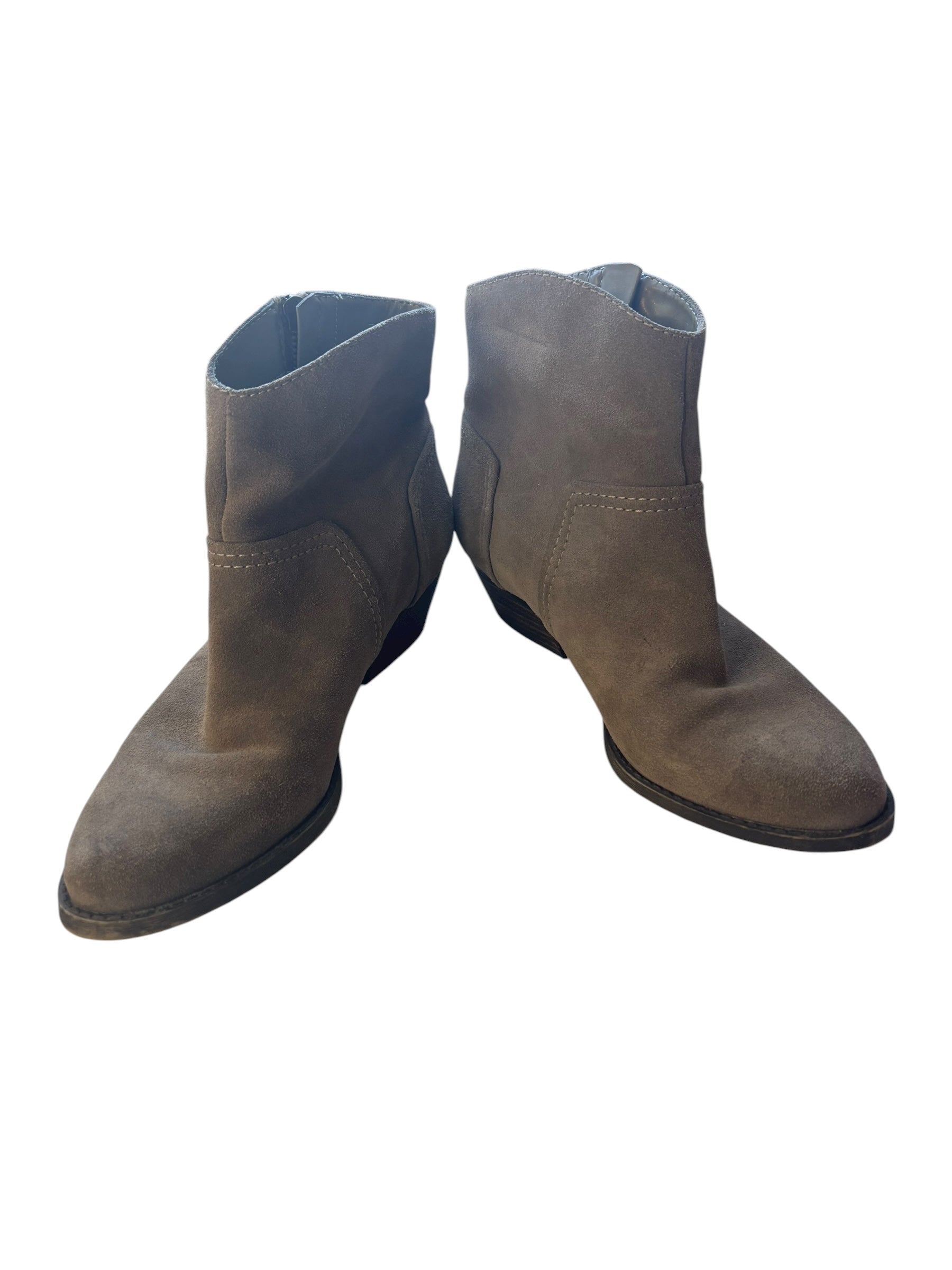 Nine West America Garrett Suede Leather 2" Ankle Boots Women's 7.5M Taupe