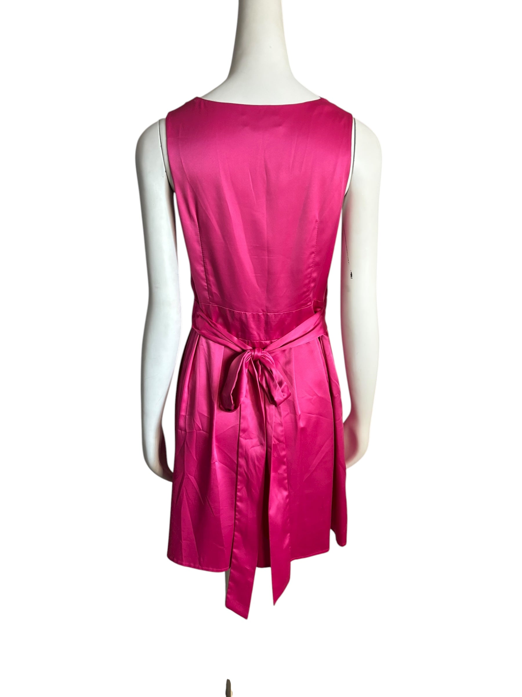 Kopa Women's Pink Cowl Neck Pleated Fit and Flare Dress Size L