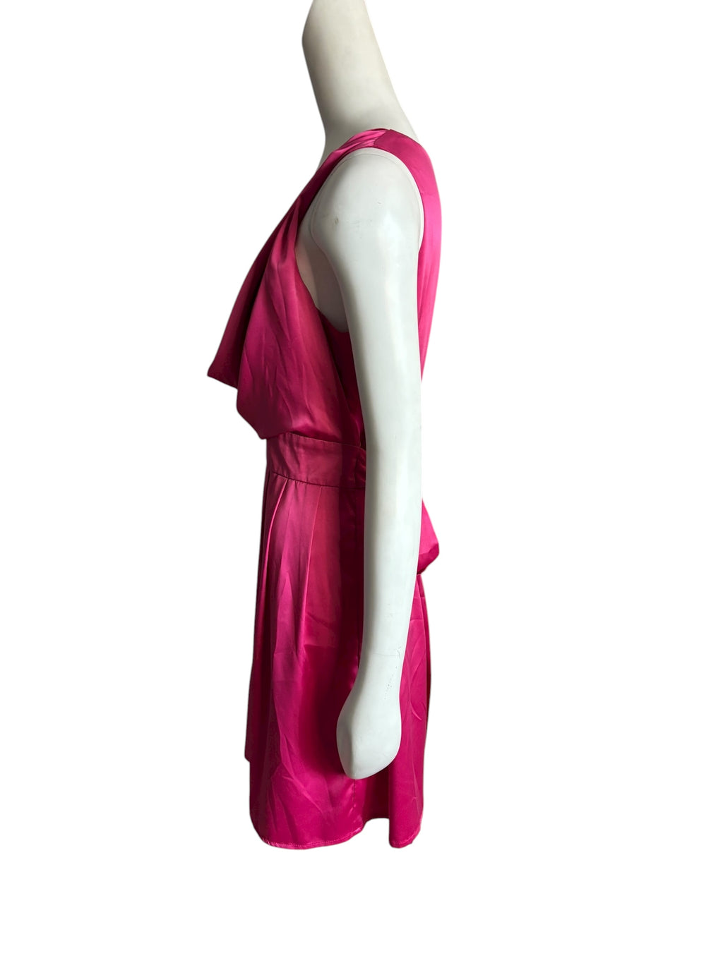 Kopa Women's Pink Cowl Neck Pleated Fit and Flare Dress Size L