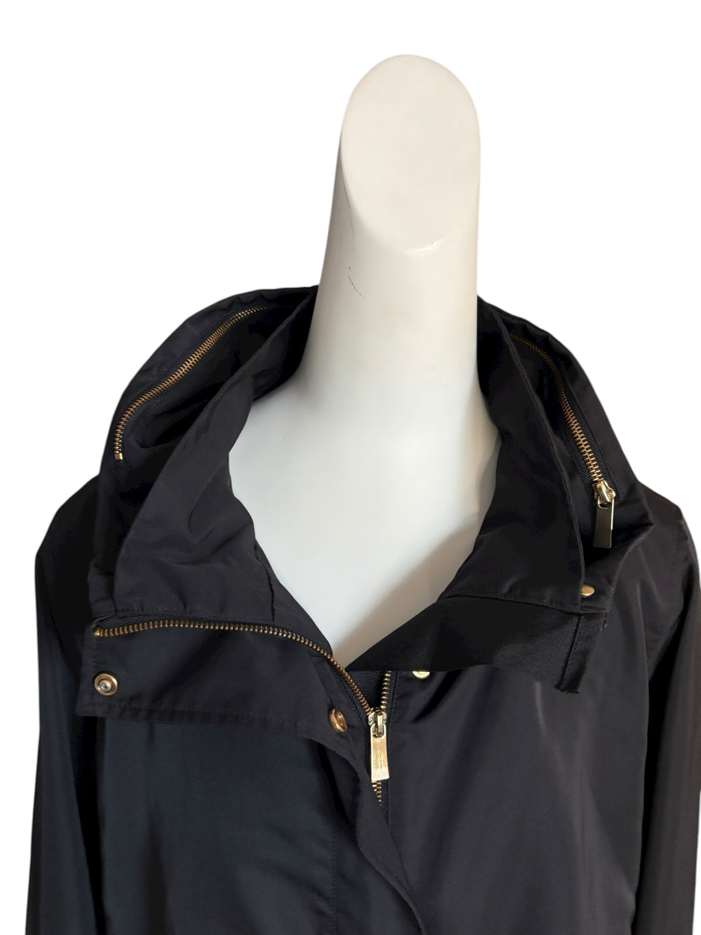 ZARA BASIC Women's Black Hooded Anorak Jacket Lightweight Casual Size XL