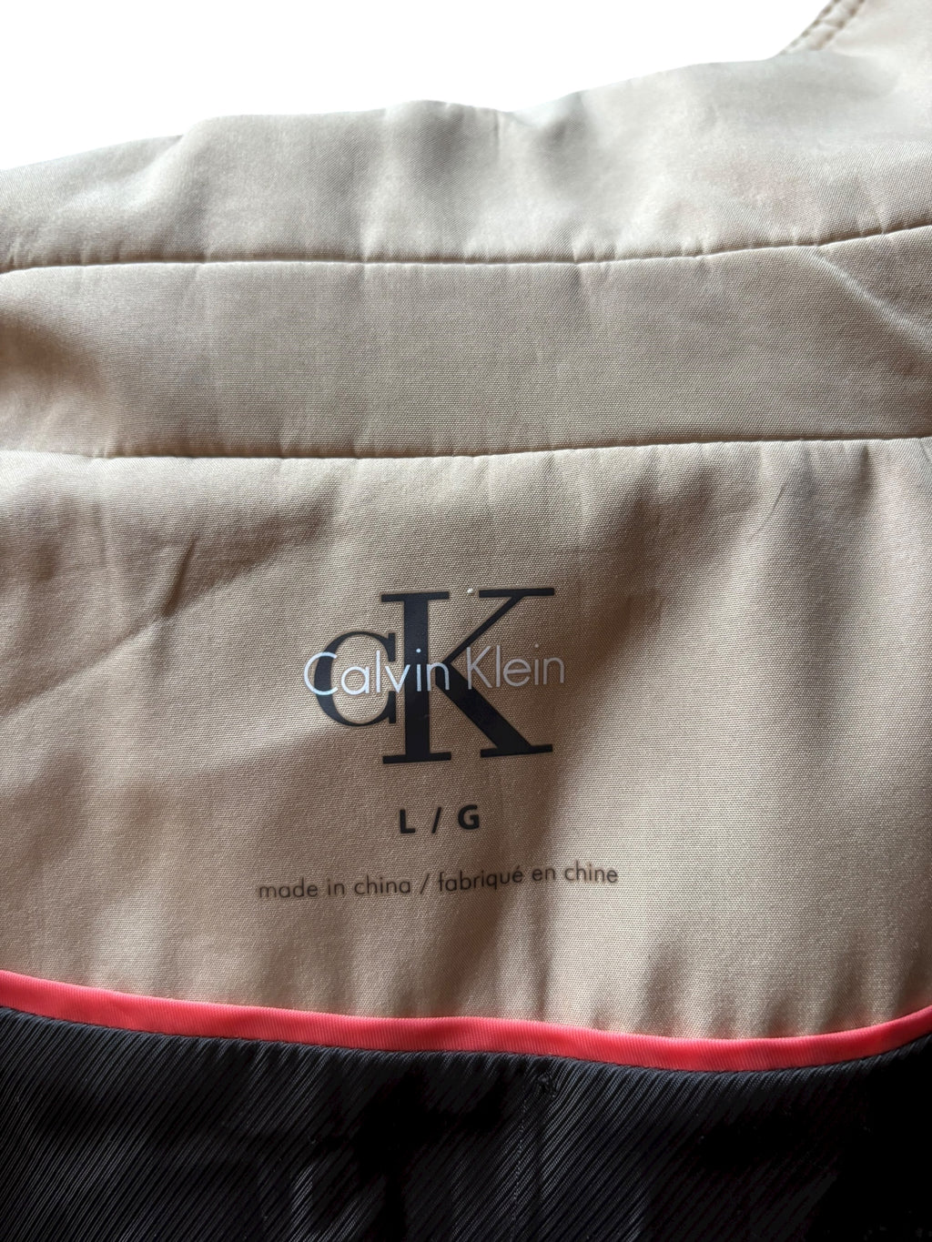 Calvin Klein Women Beige Hooded Double Breasted Belted Trench Coat Size L