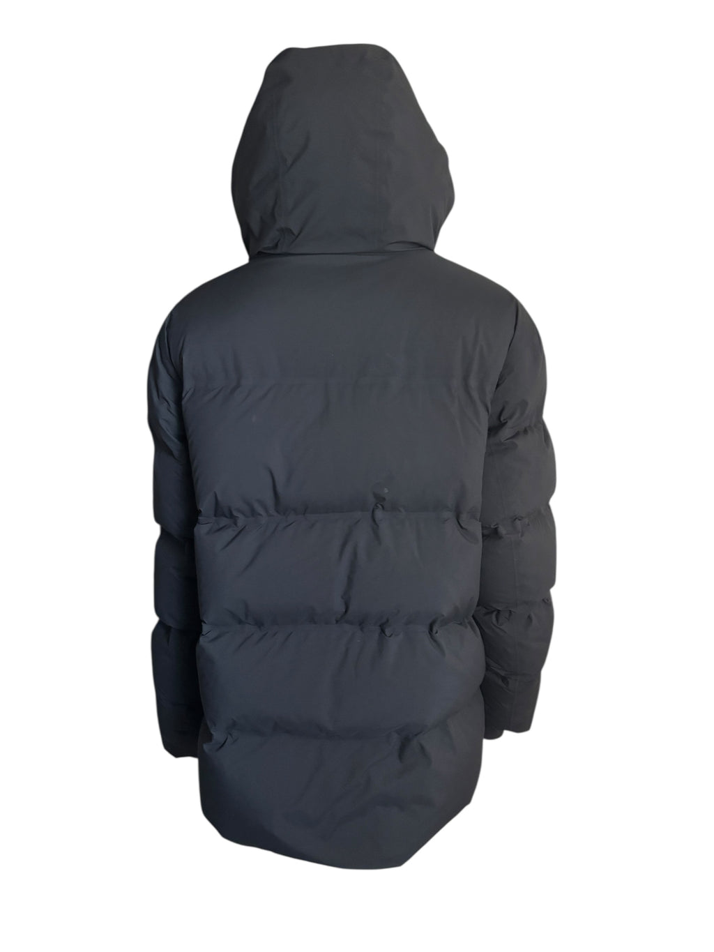 Aritzia THE SUPER PUFF Black Puffer Hooded Jacket Down Fill Parka Size Large