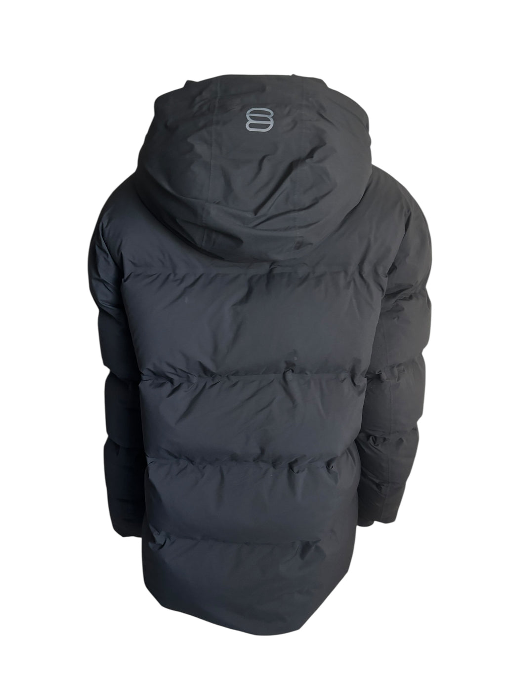 Aritzia THE SUPER PUFF Black Puffer Hooded Jacket Down Fill Parka Size Large