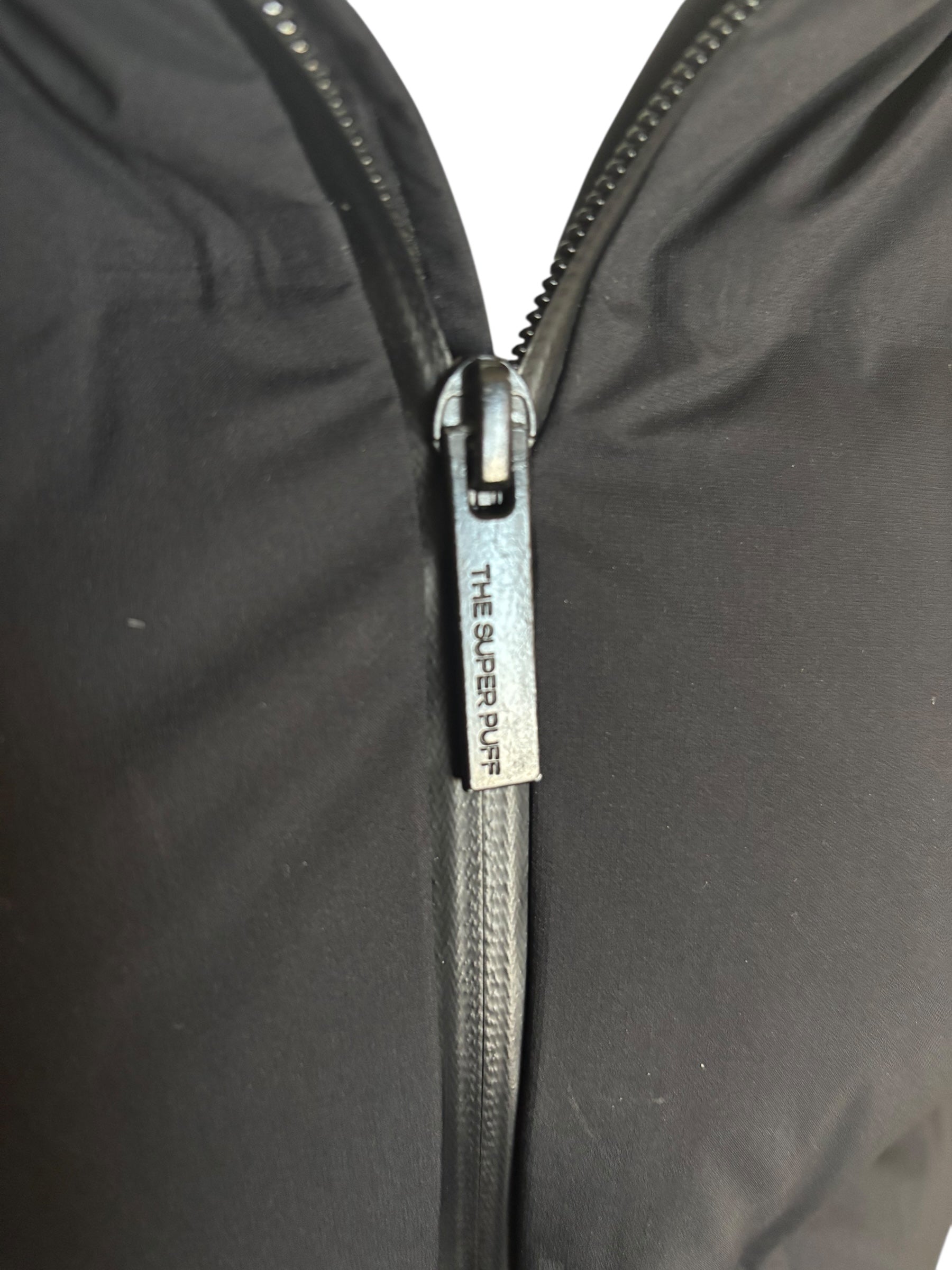 Aritzia THE SUPER PUFF Black Puffer Hooded Jacket Down Fill Parka Size Large