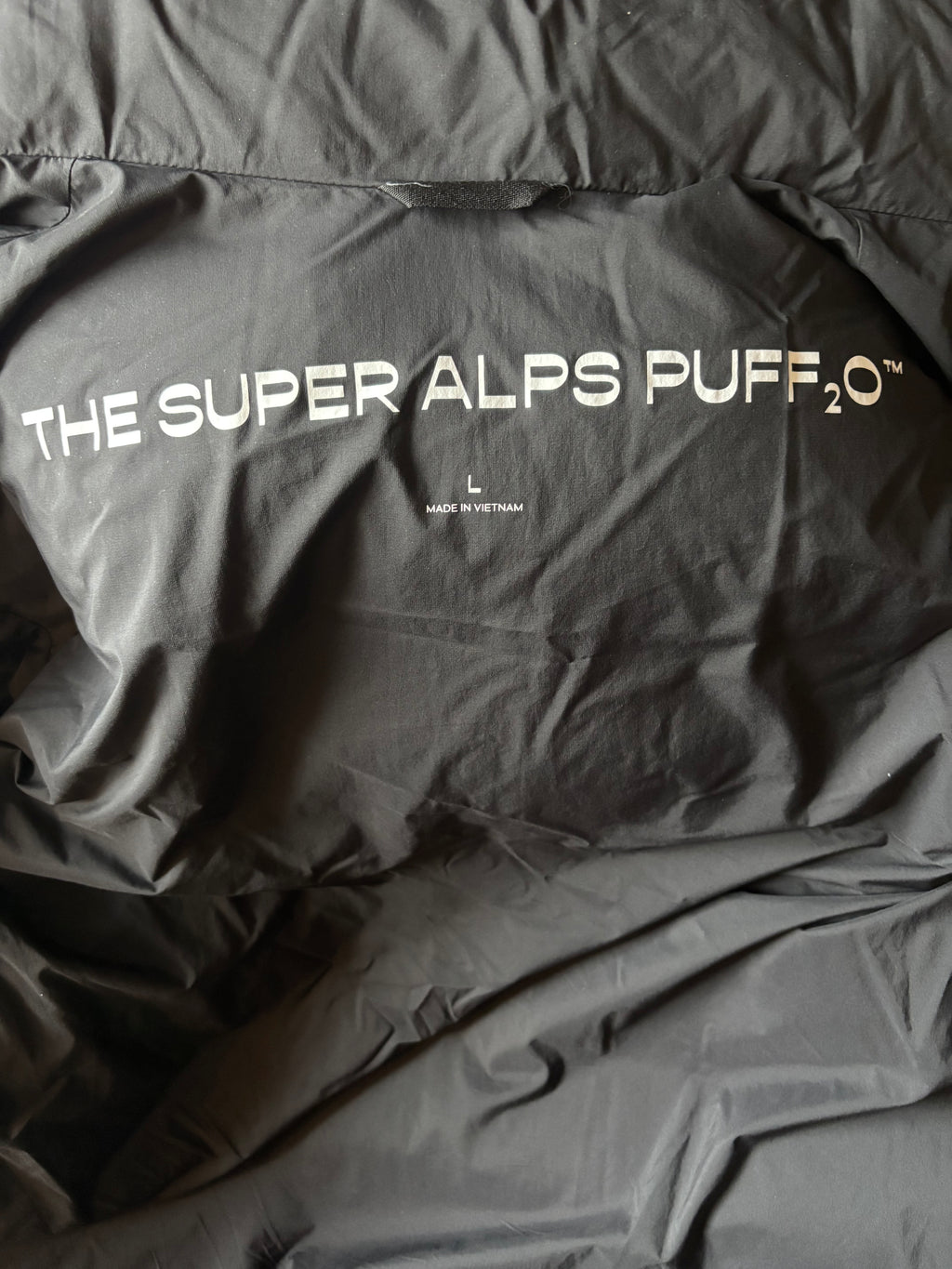 Aritzia THE SUPER PUFF Black Puffer Hooded Jacket Down Fill Parka Size Large