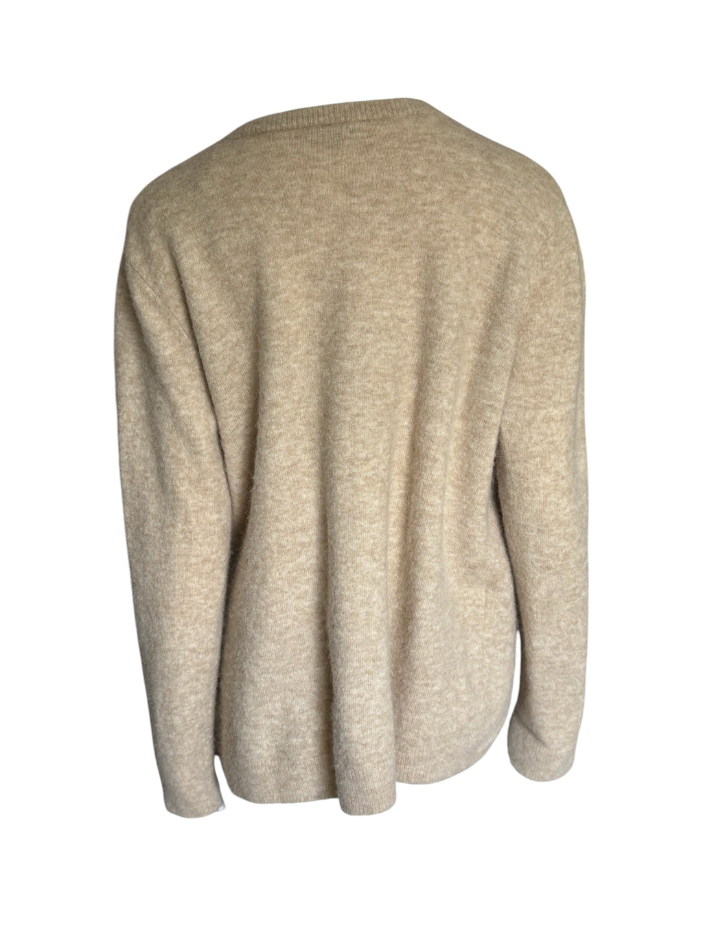 COS Alpaca Wool Blend Wrap Cardigan Sweater Beige Oatmeal Heather Size L