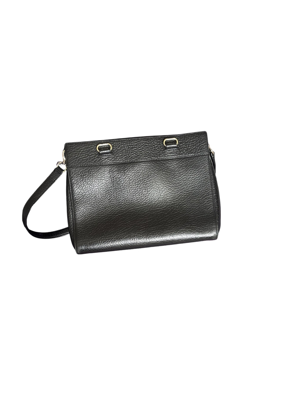 Kate Spade Black Pebbled Leather Perforated Floral Shoulder Bag Gold Hardware