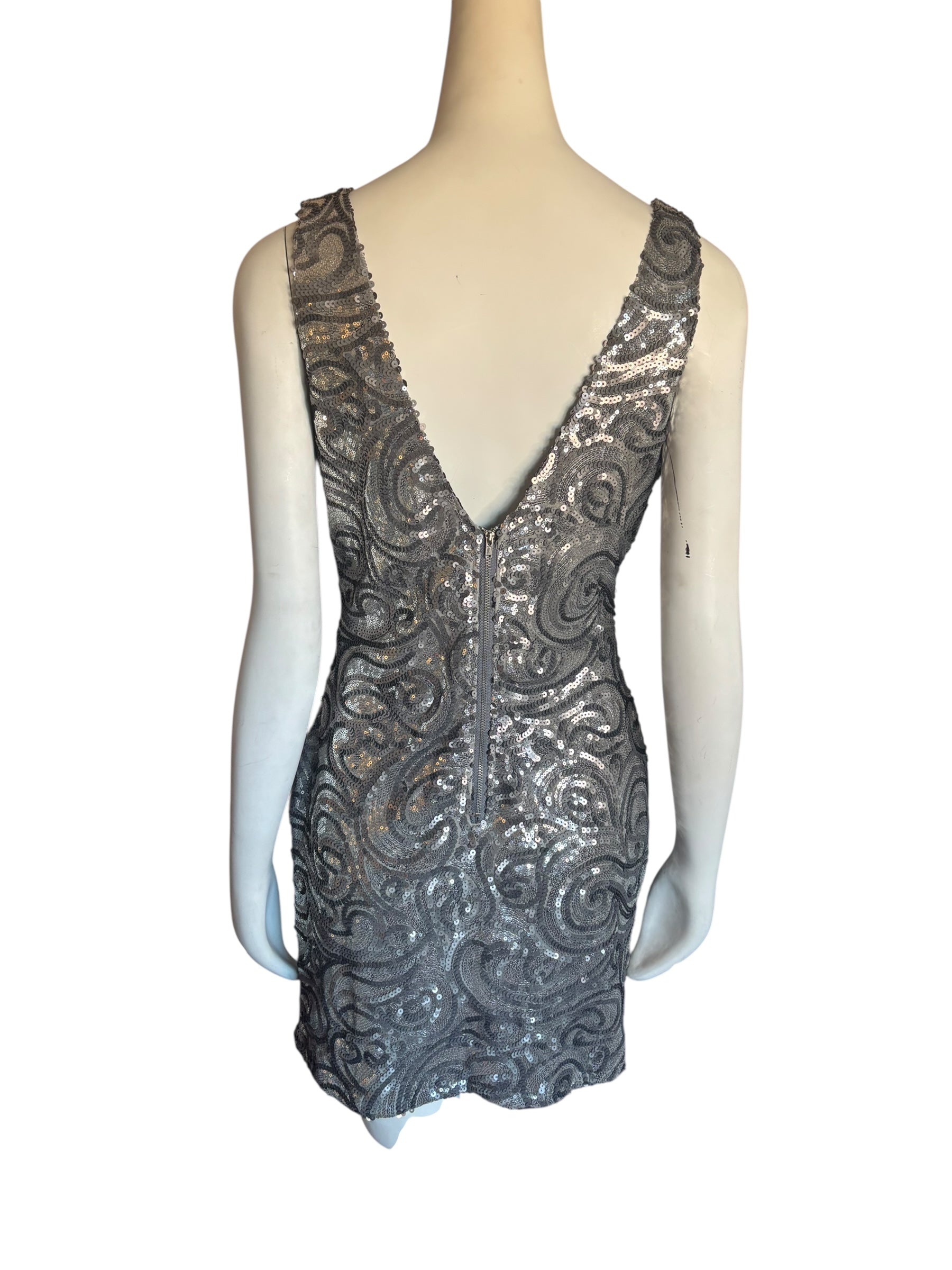 Sequin Dress Party Cocktail Sparkly Mini Dress Elegant Size XL