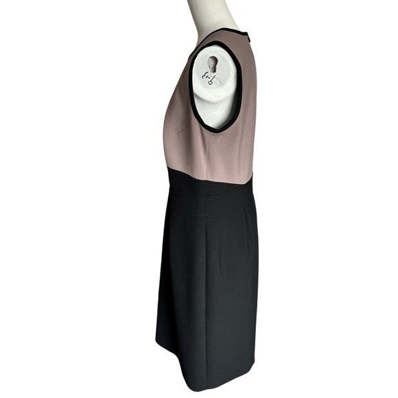BOSS  ASL Colorblock Dress and Jacket Set Taupe Black Professional Suit Size 12