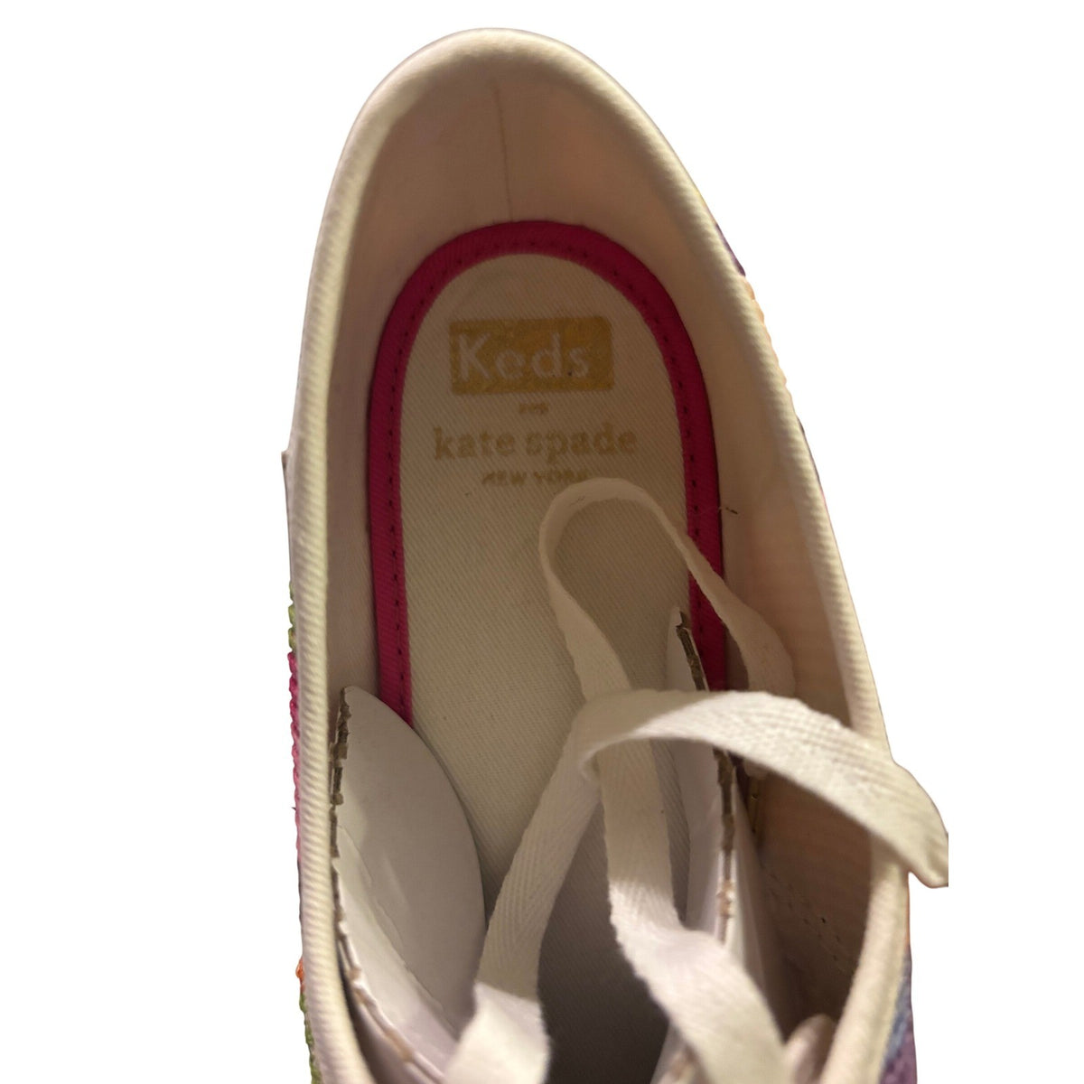 Keds x Kate Spade Champion Crochet Multi Stripe Sneakers WF66110 Size 9 NEW
