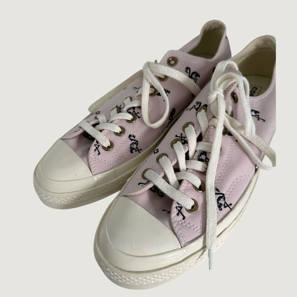 Converse Chuck 70 Ox Pink Flamingo Embroidered Low Top Sneakers Mens 9 160501C